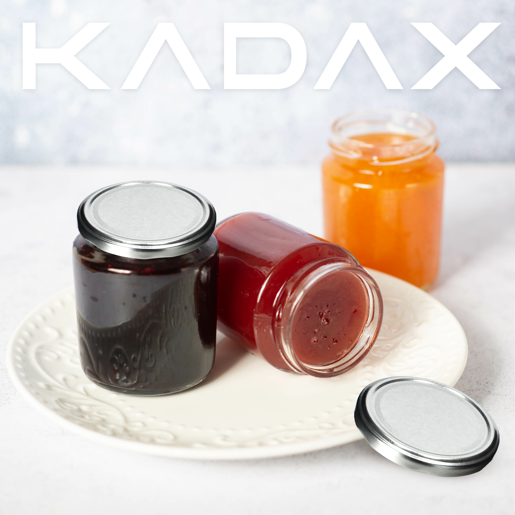 Metalowe wieczka do słoików Asen 100szt fi 63mm białe