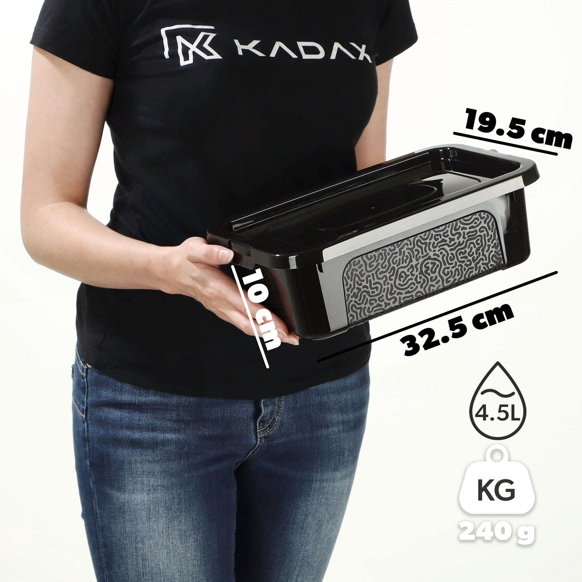 Pojemnik z pokrywką do przechowywania Dozza 4,5L czarny