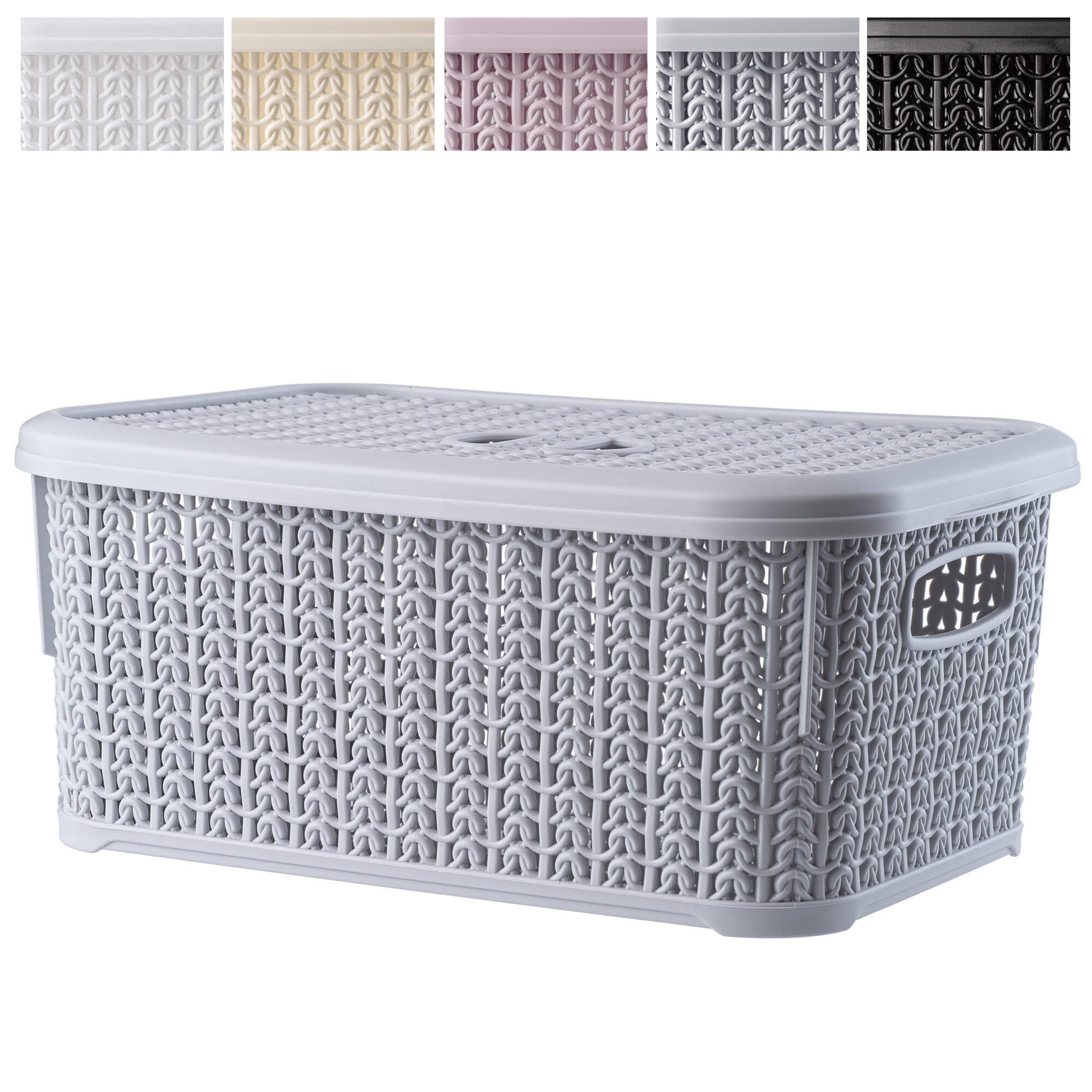 Koszyk z pokrywką 6L, szary