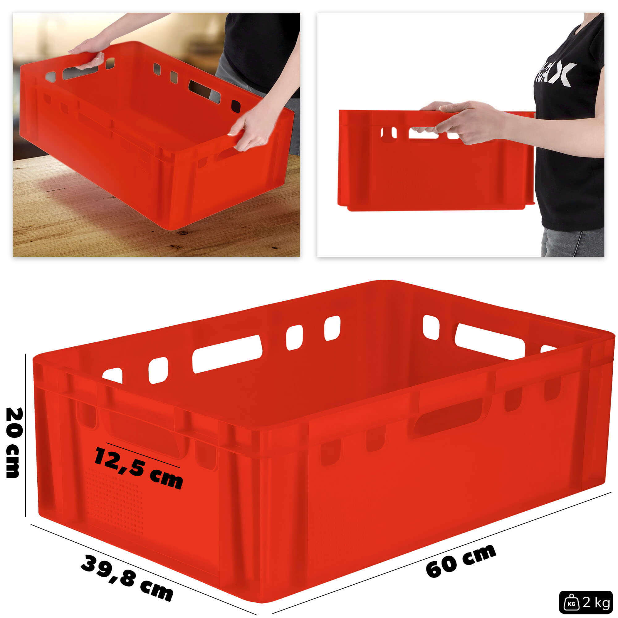 Transporter na mięso Cabris 40L, czerwony
