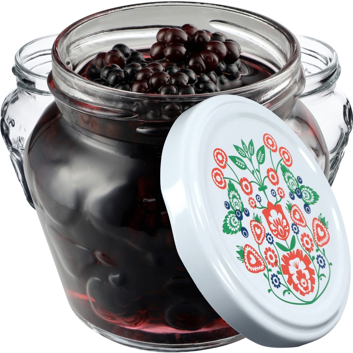 Słoiki Kemi 200ml 20szt 66mm + wieczka "Folklor"