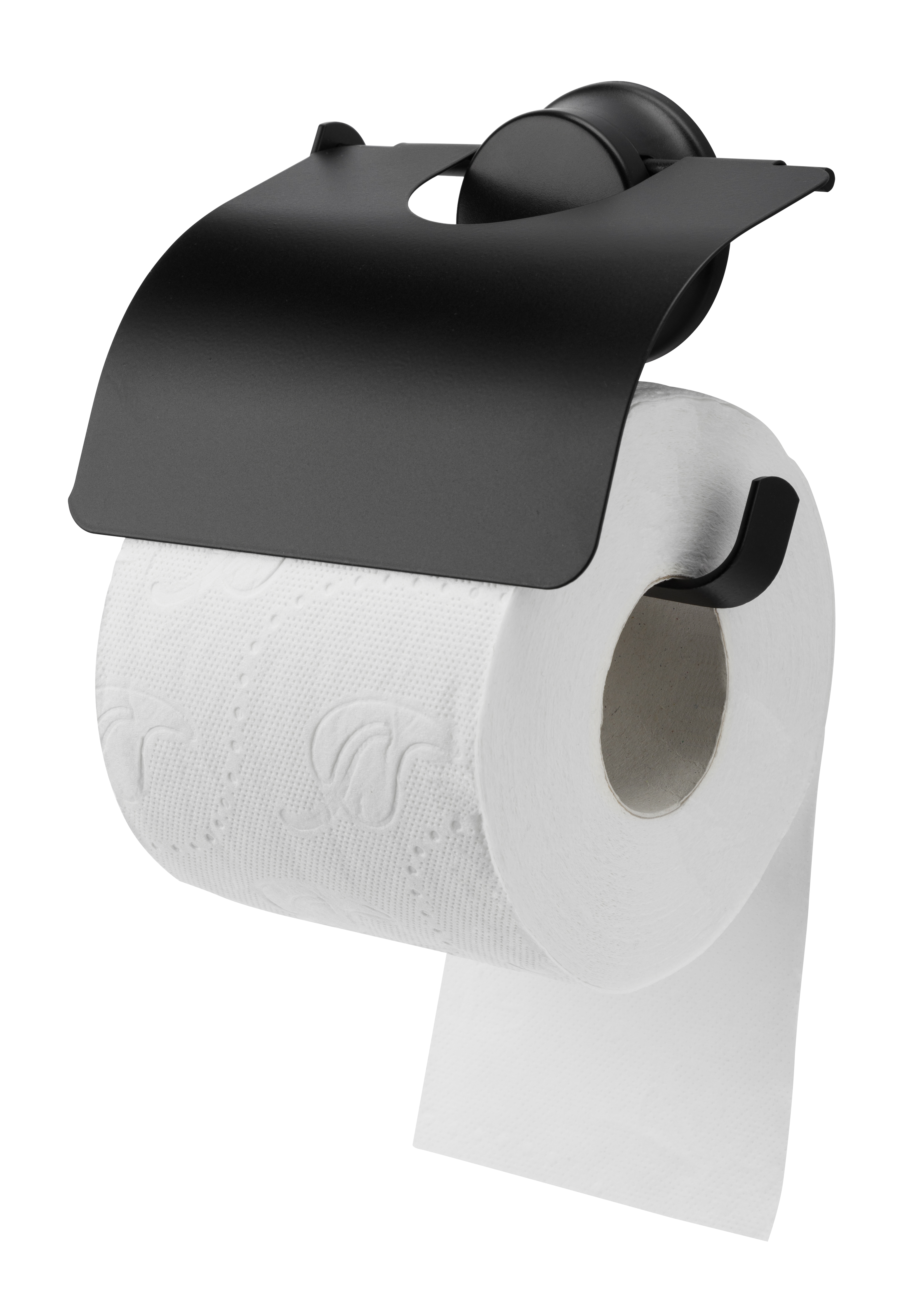 Stalowy uchwyt na papier toaletowy, czarny
