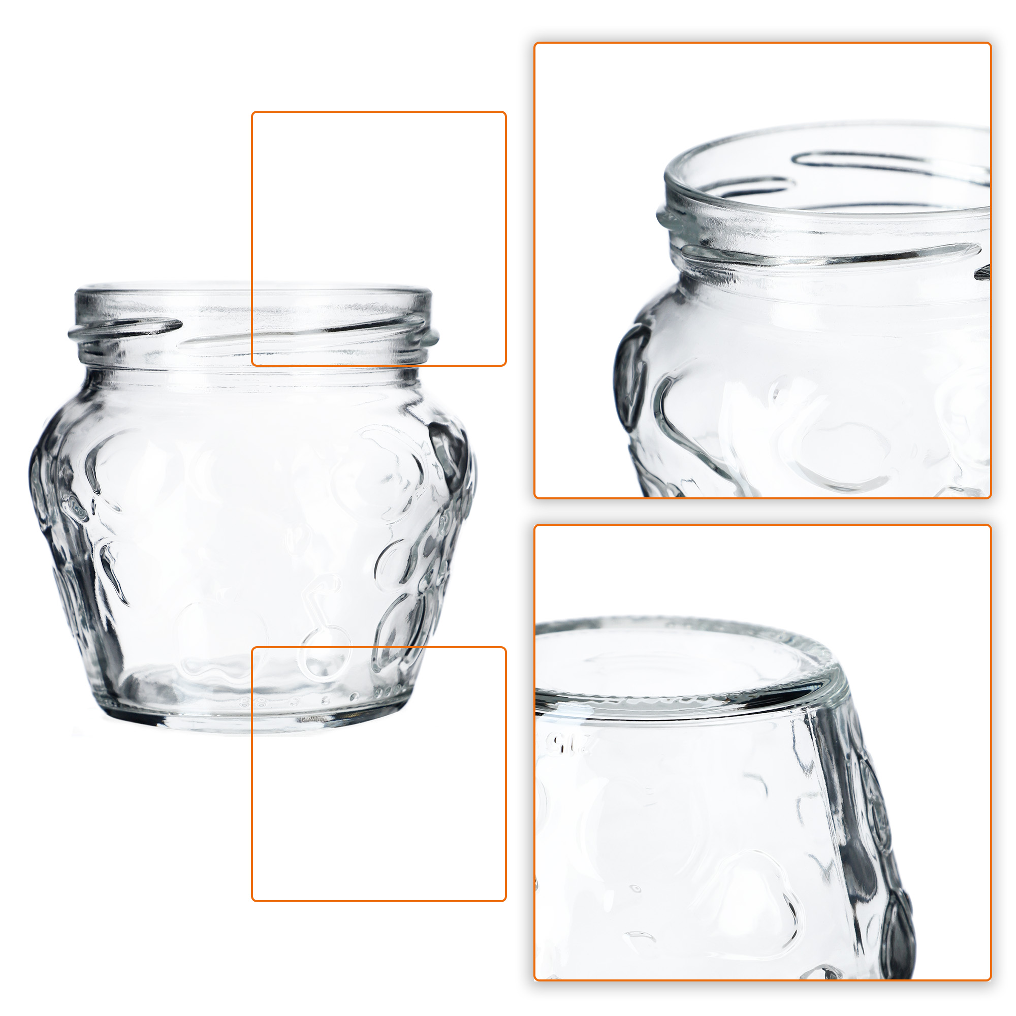 Słoiki Kemi 200ml 20szt 66mm + wieczka "Czerwona Krata"