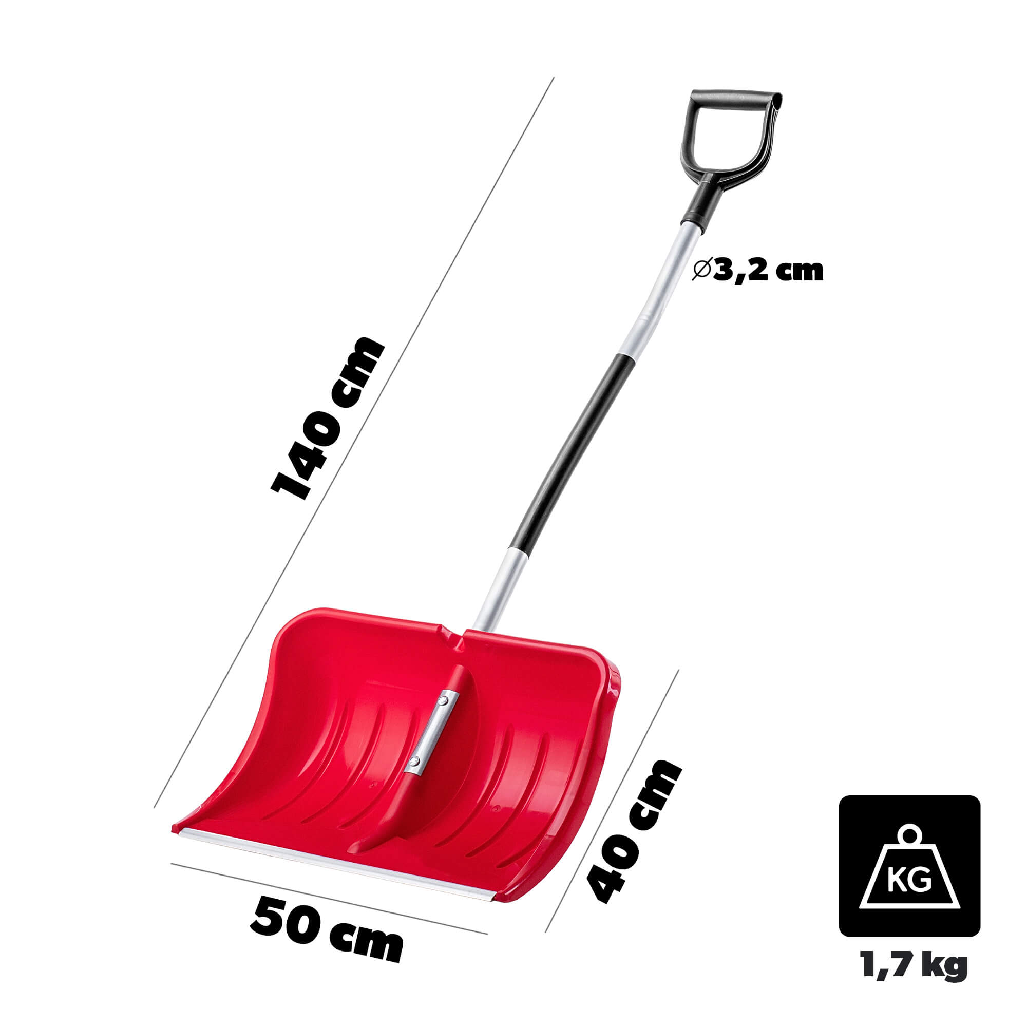 Łopata do śniegu Cros 50 cm czerwona