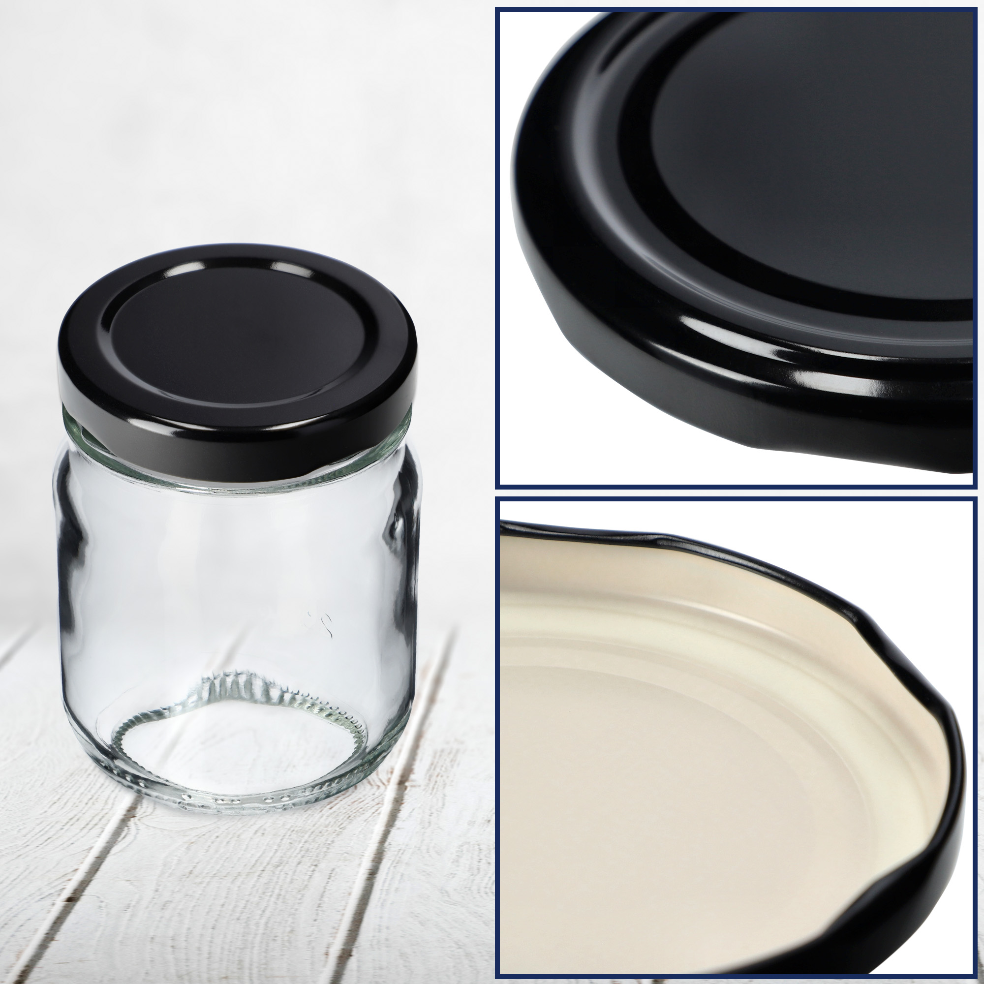 Metalowe wieczka do słoików 50szt fi 58mm czarne