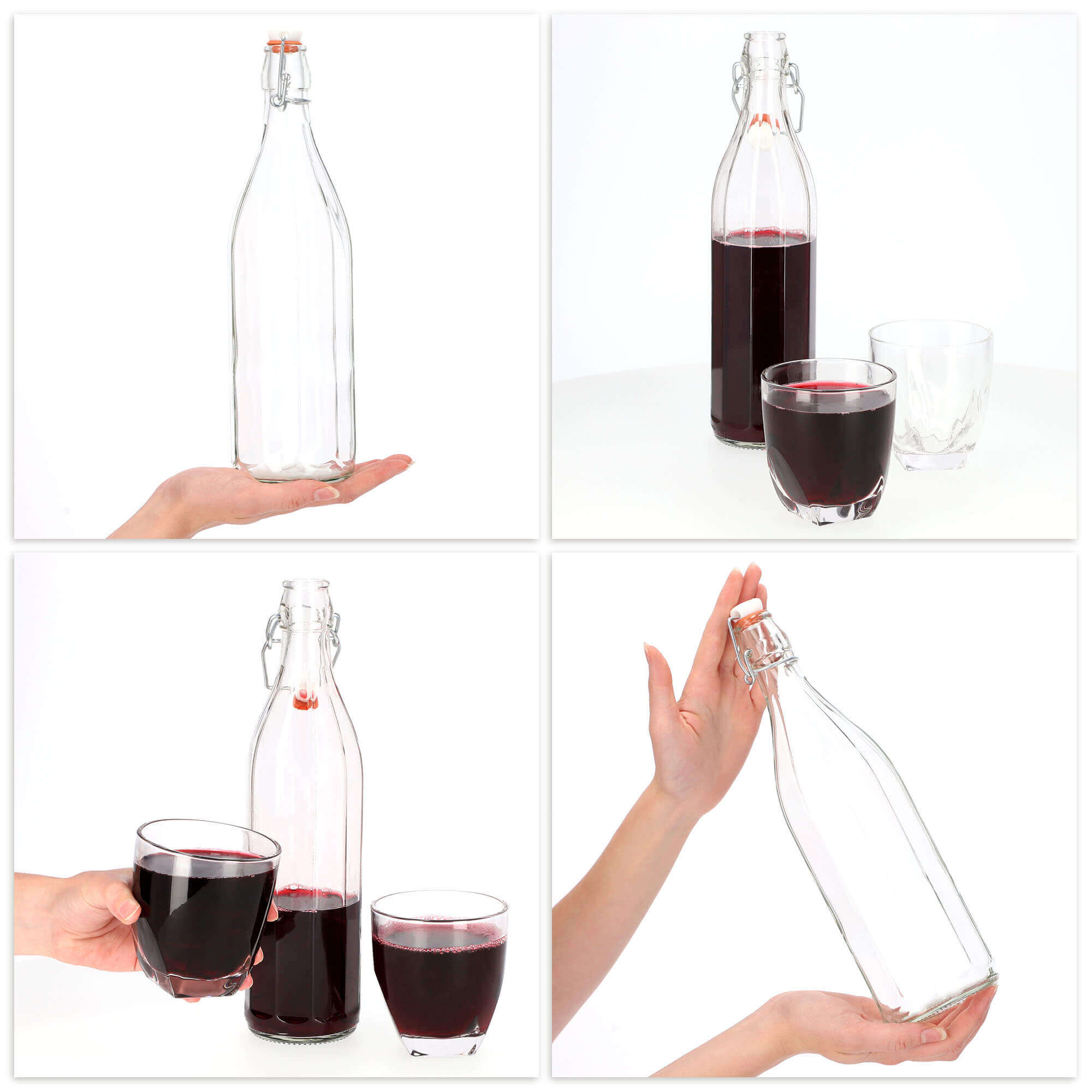 Szklana butelka z korkiem Tore 1000 ml, 3 szt.