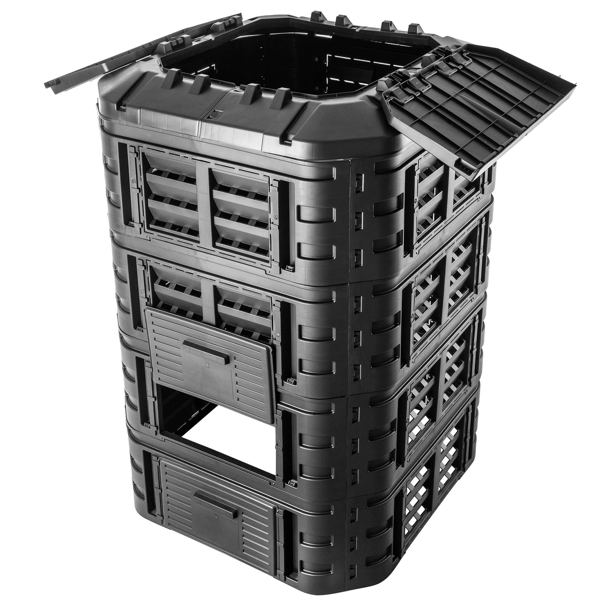 Kompostownik ogrodowy Nybro 1120L, czarny