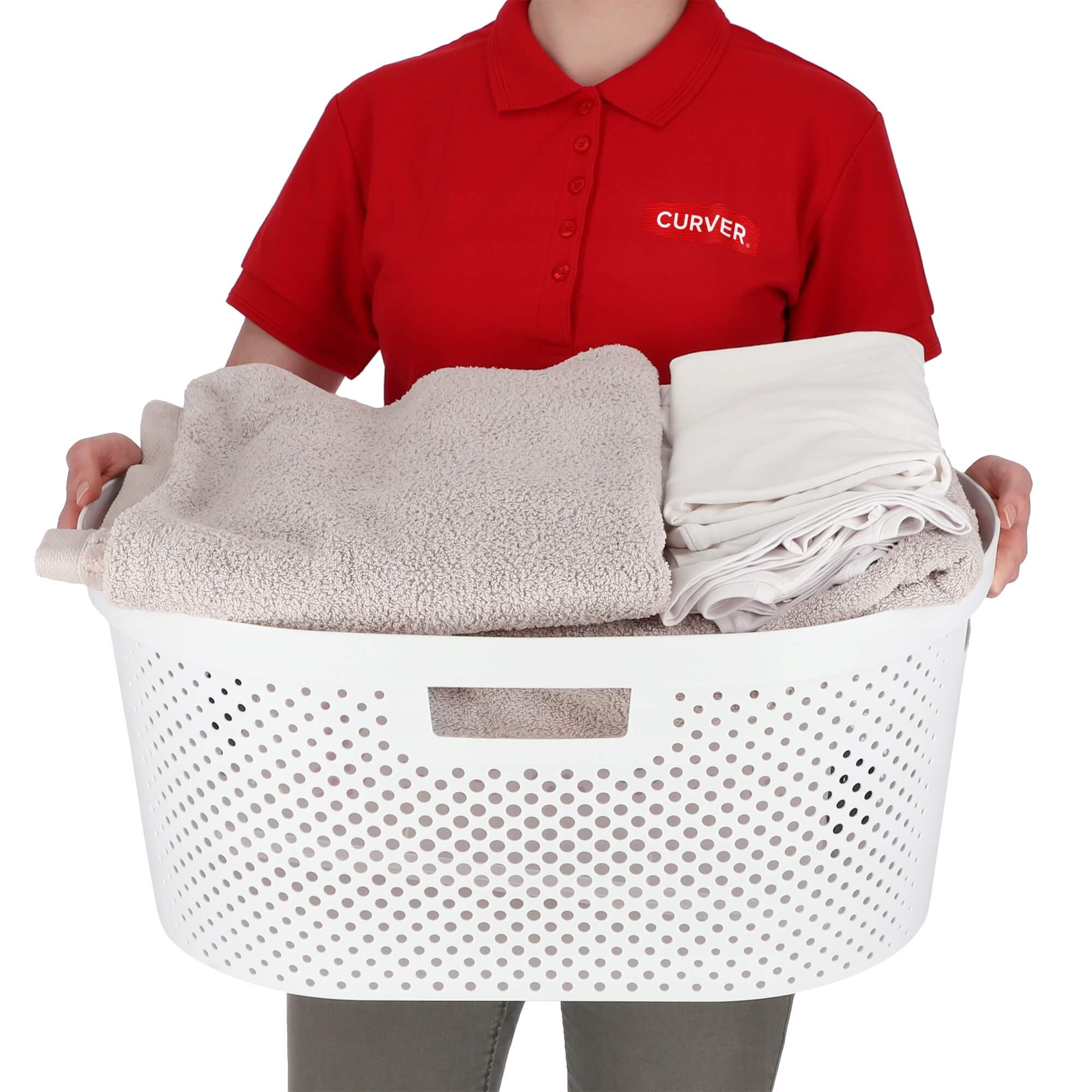 Kosz z pokrywą 60L + pojemnik 45L Curver Infinity biały