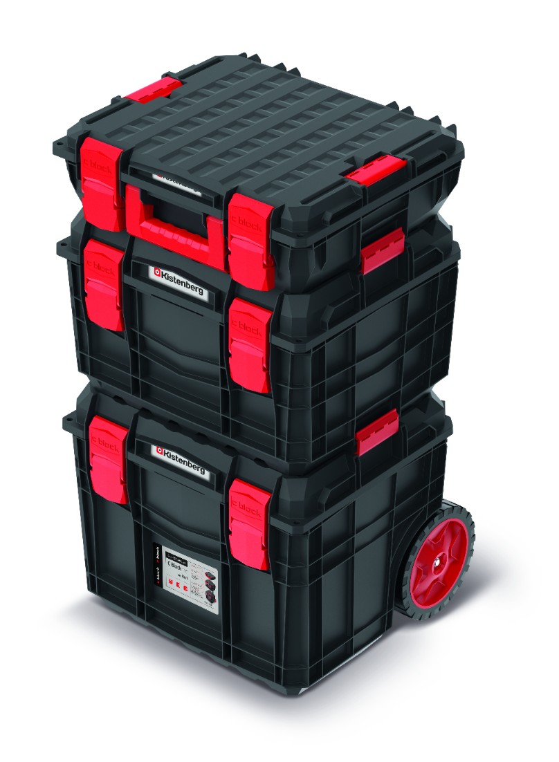 KISTENBERG Zestaw Skrzyń narzędziowych C Block PRO 3w1 80 - KXCS454080 - szary