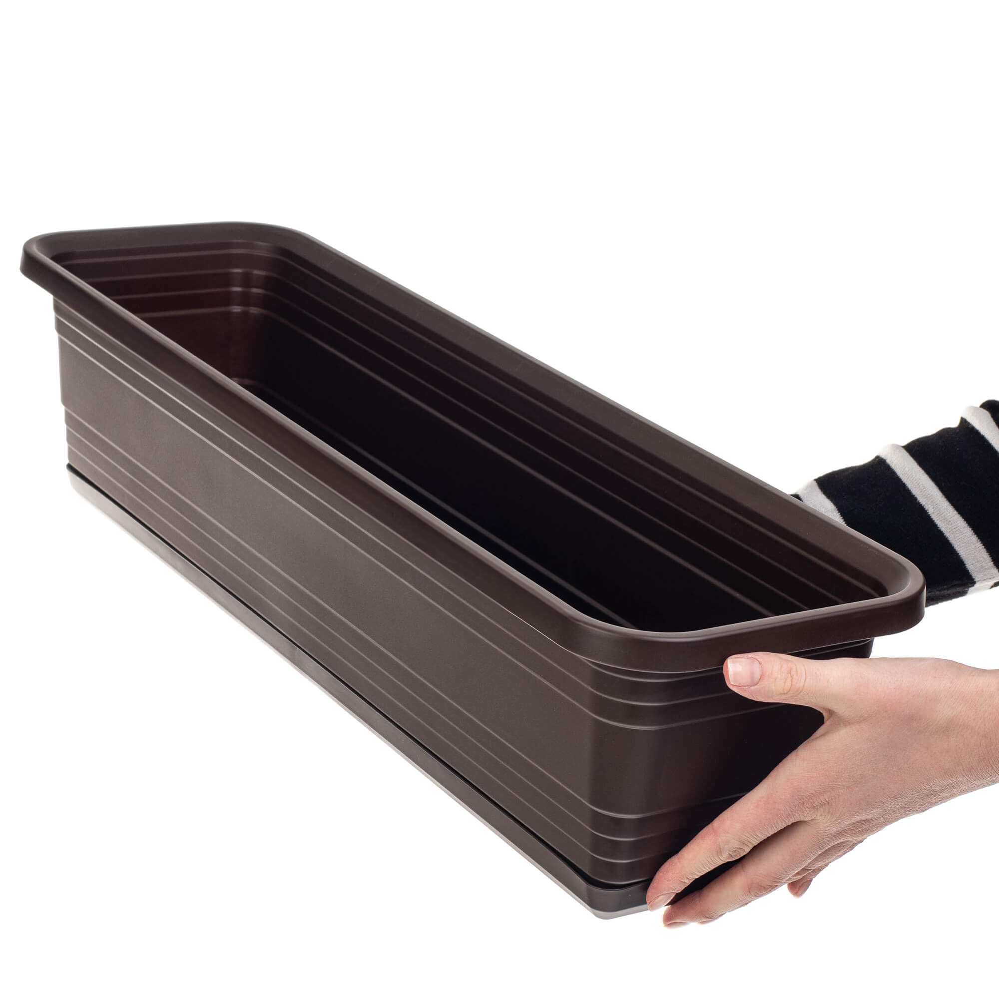Skrzynka balkonowa z podstawką Paulin 60cm mokka