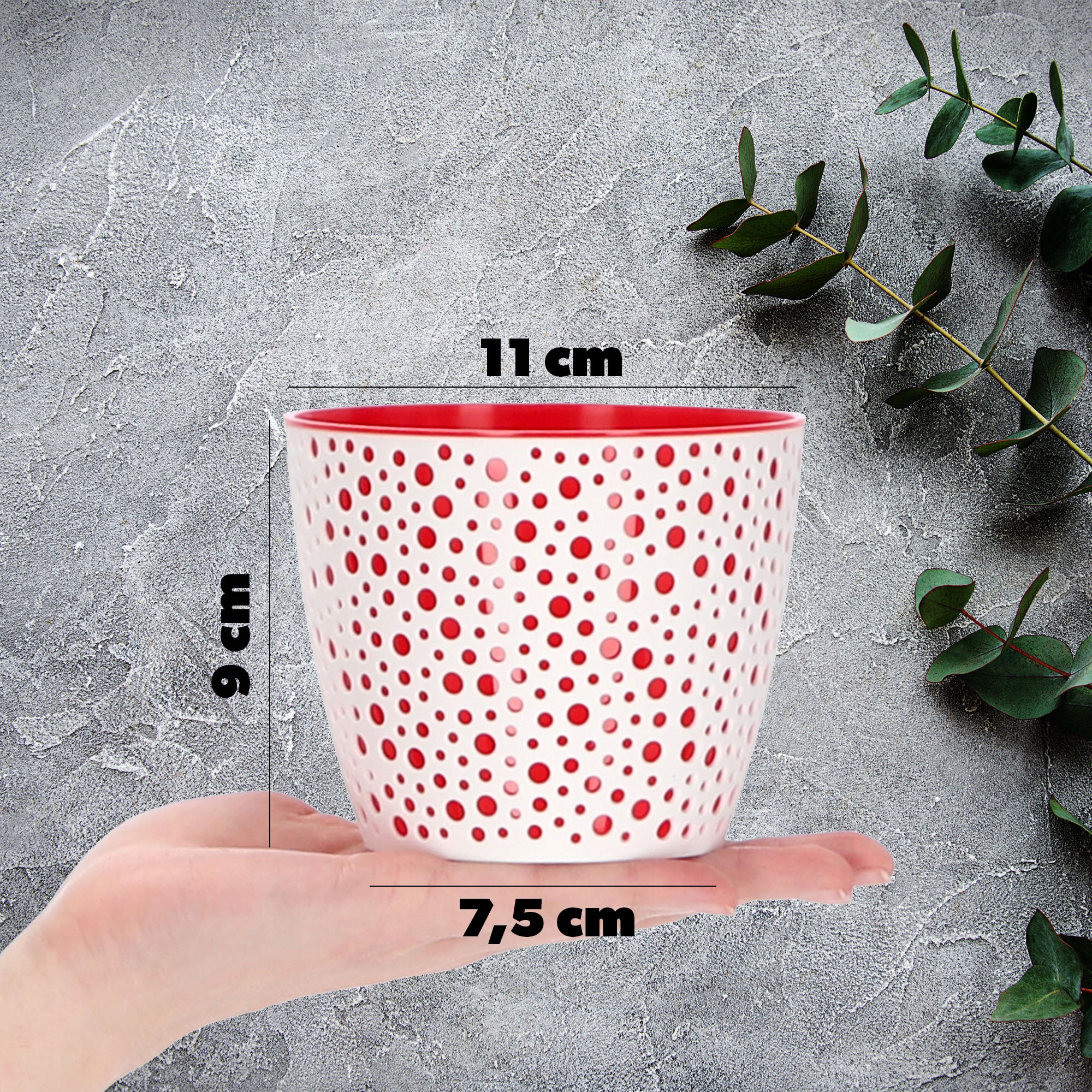 Doniczka na kwiaty Casini 11 cm, czerwona