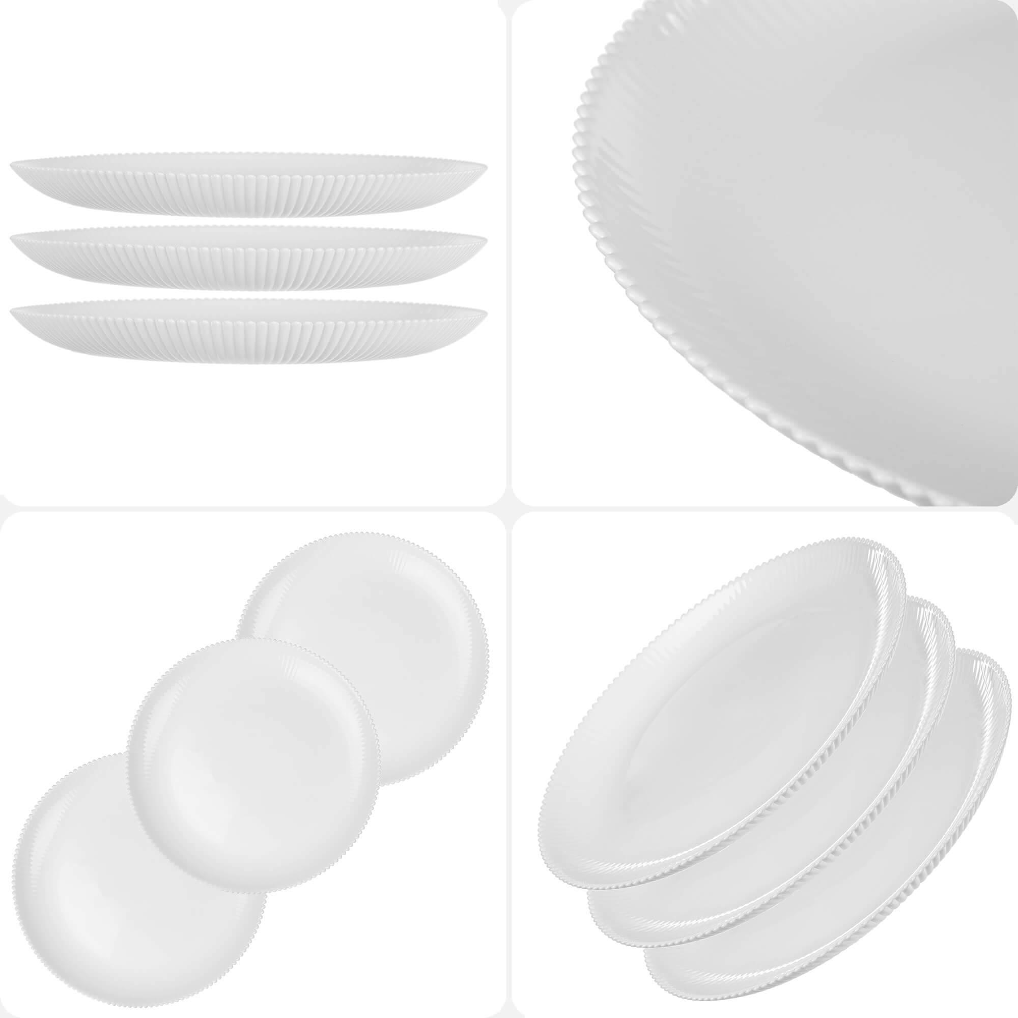 Talerz płytki Regno 26.5 cm biały 3 szt.