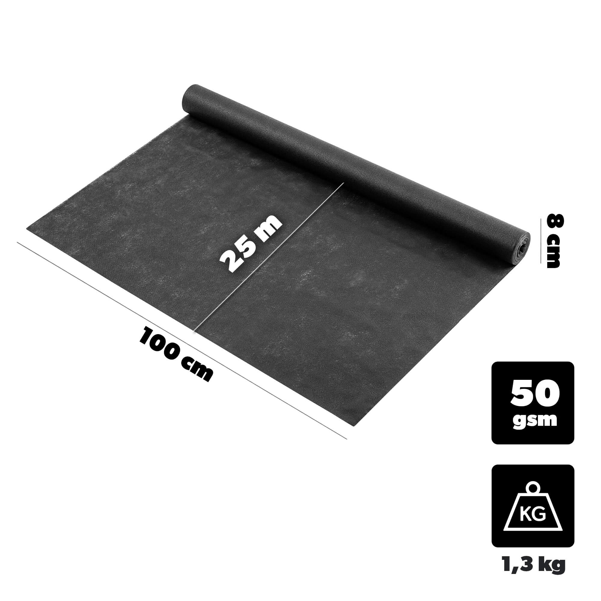 Agrowłóknina ogrodowa Nespoux ściółkująca 1 x 25 m 50 g/m² czarna
