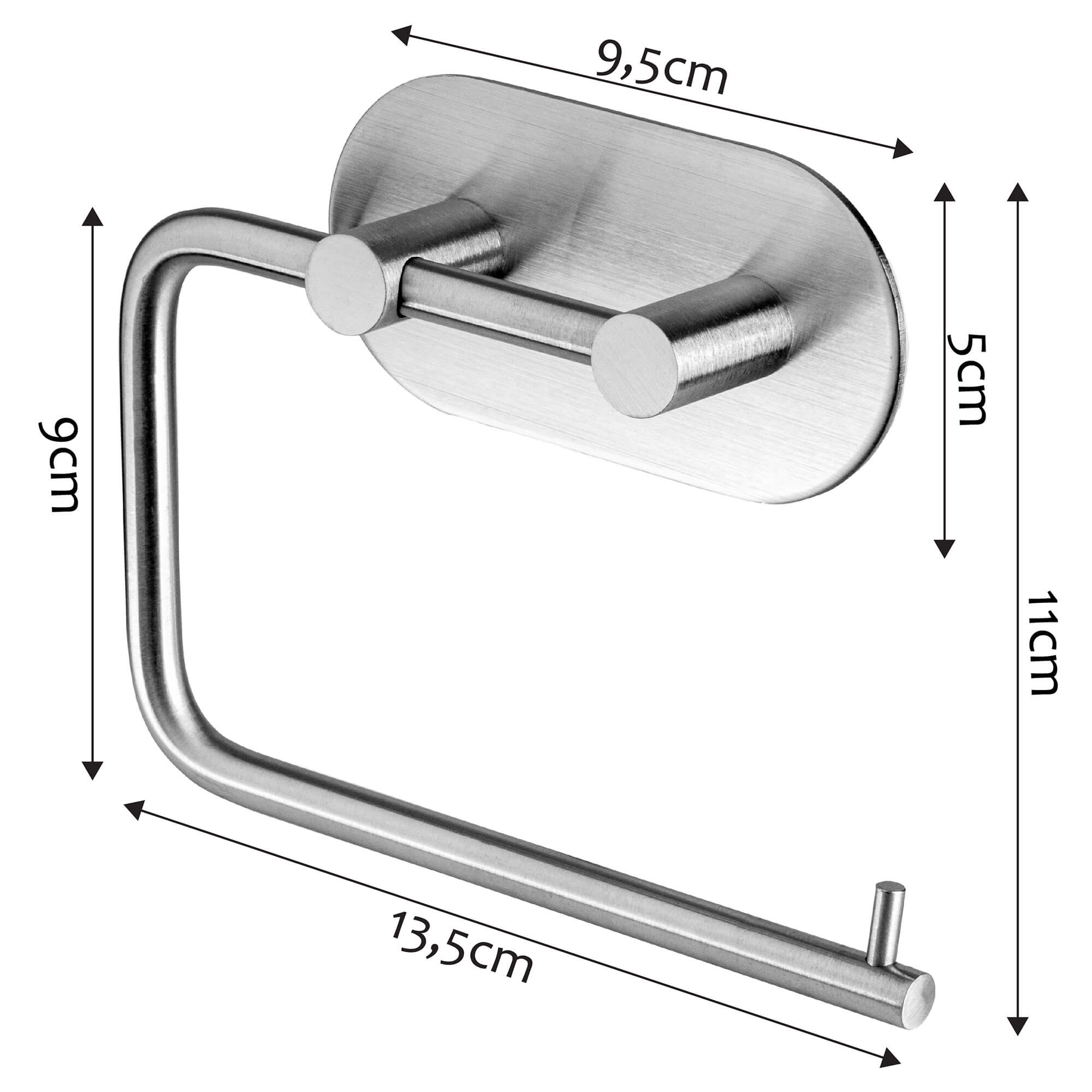 Uchwyt na papier toaletowy Still, samoprzylepny, srebrny