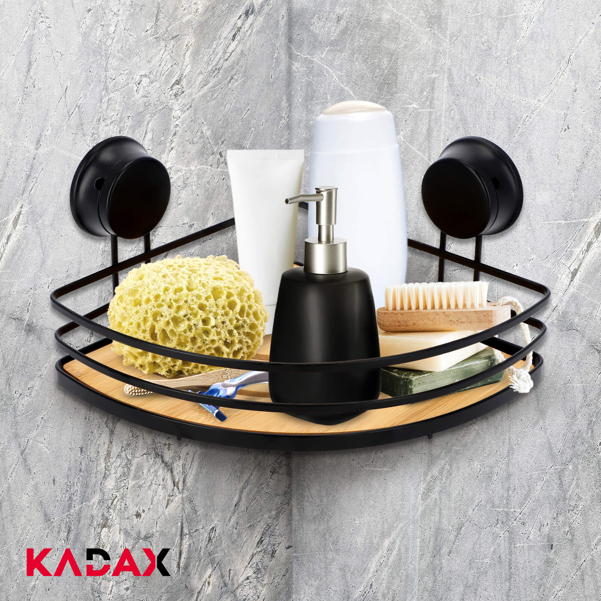 Półka narożna łazienkowa Cima 21 x 19 cm, czarna