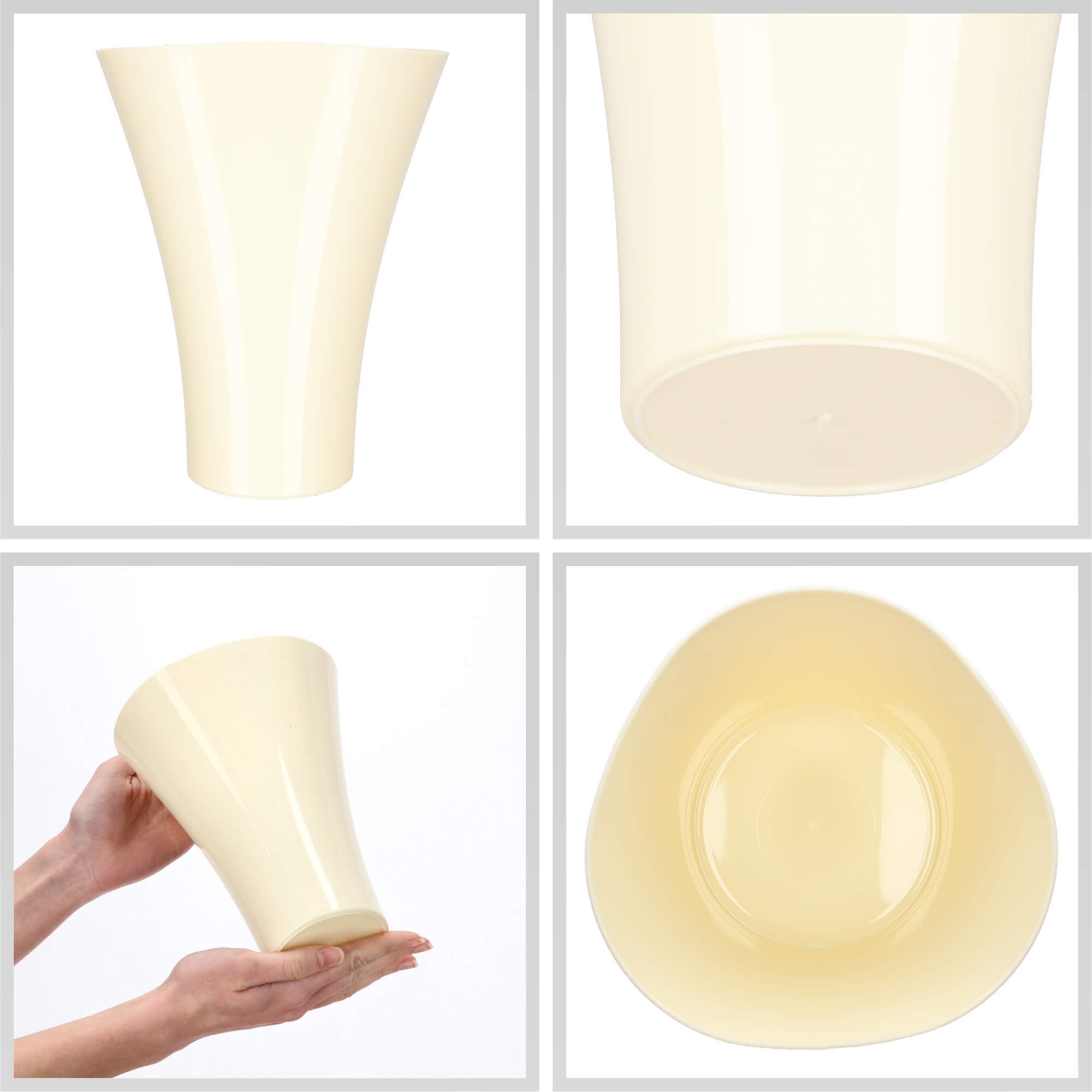 Doniczka na kwiaty Meria 17 cm, ekri