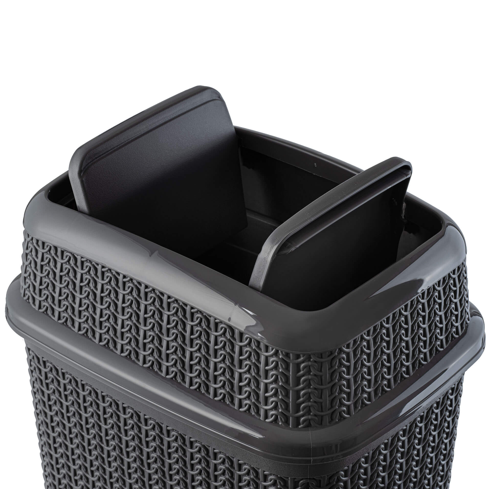 Kosz na śmieci Tonni z uchylną pokrywą 10L, grafit