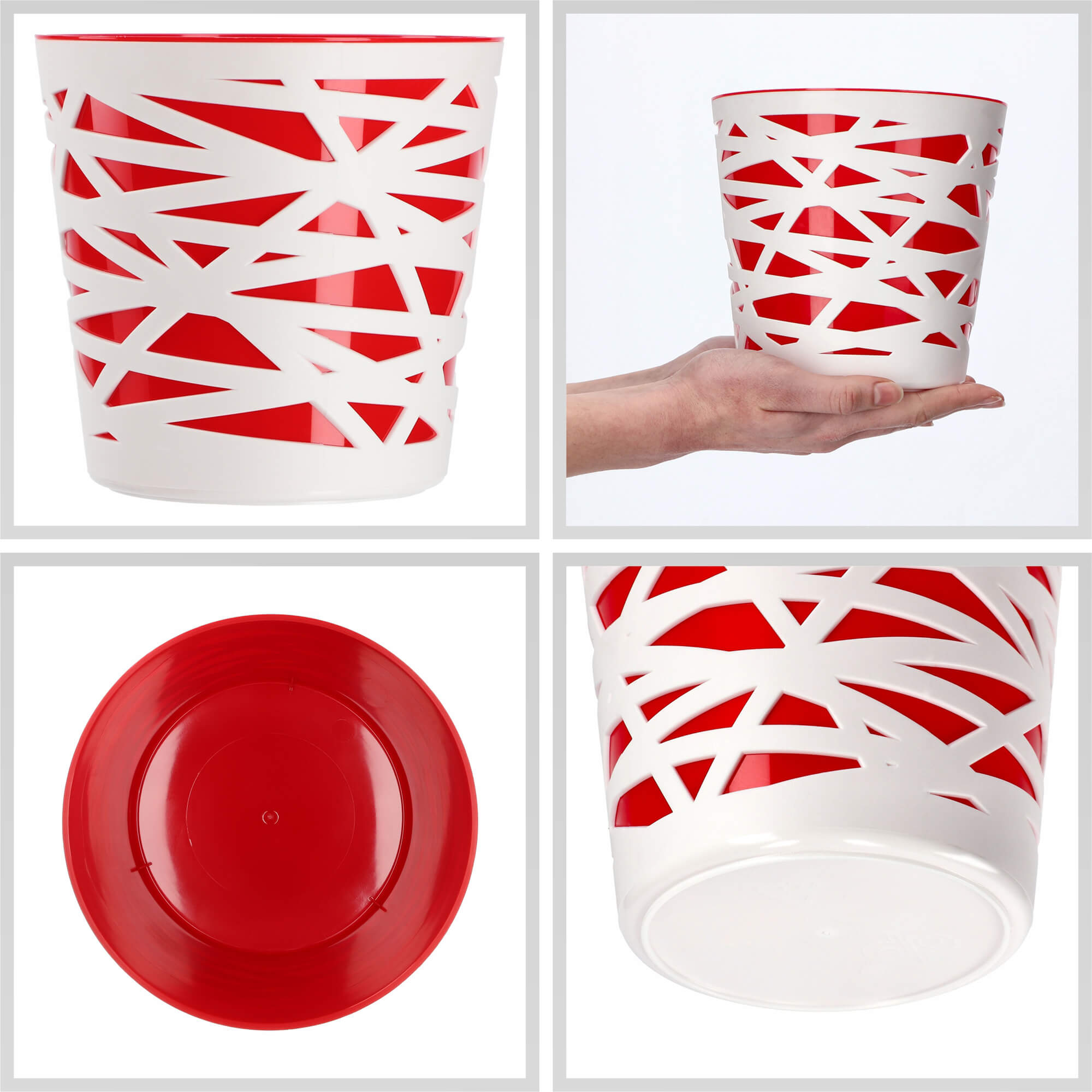 Doniczka z wkładem Rusio 15 cm, czerwona