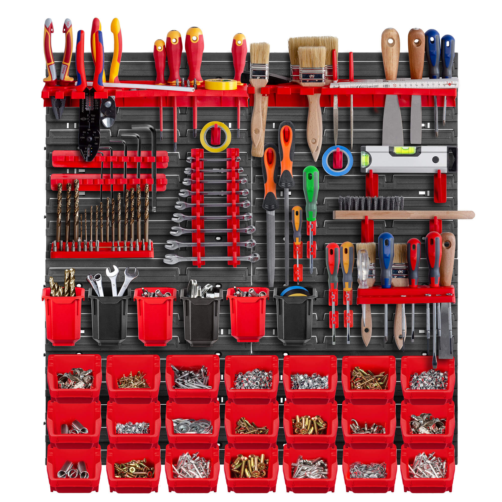 Tablica warsztatowa Lokke 78x78cm 50 elementów czerwona