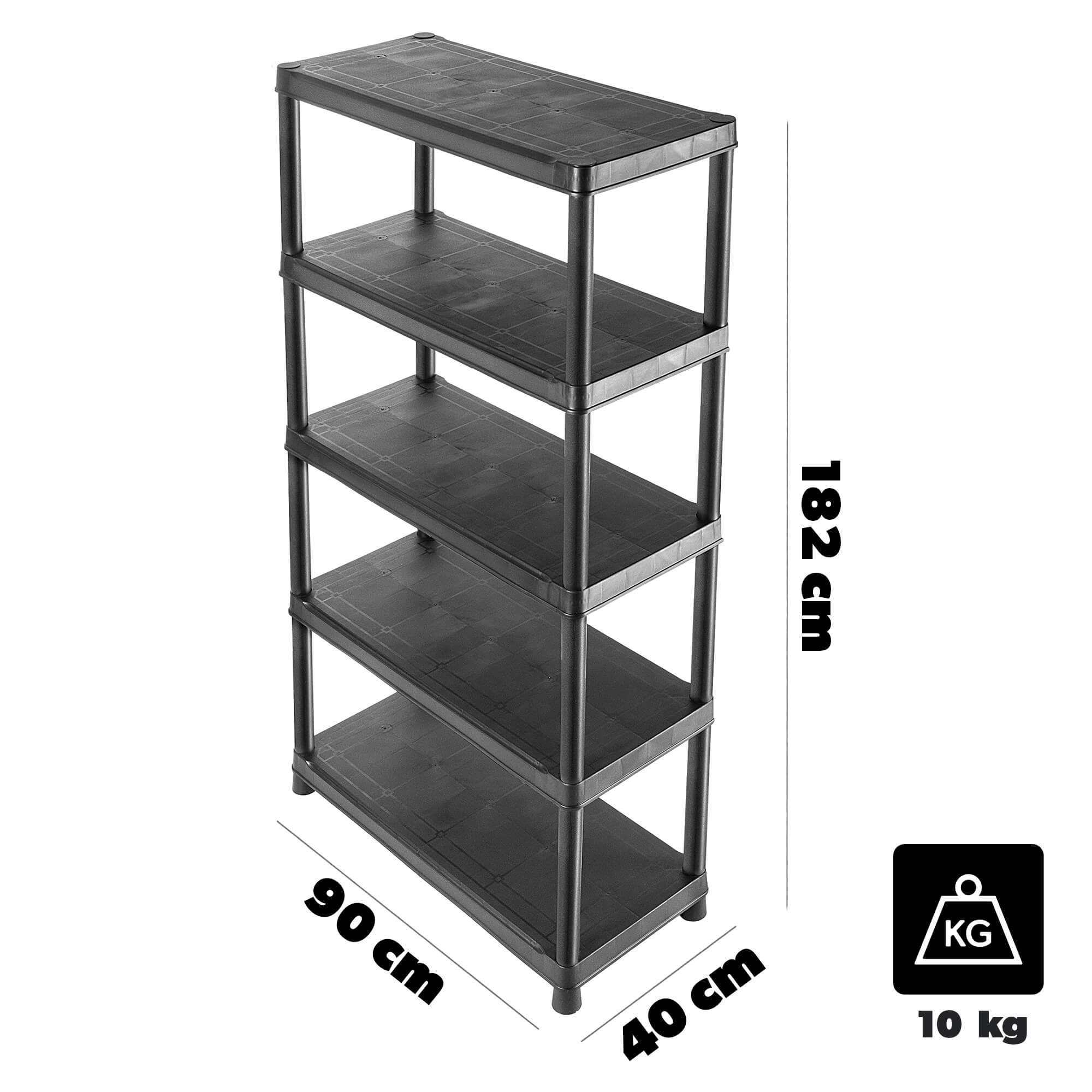 Regał 5-półkowy Keter Plus 90/40 czarny