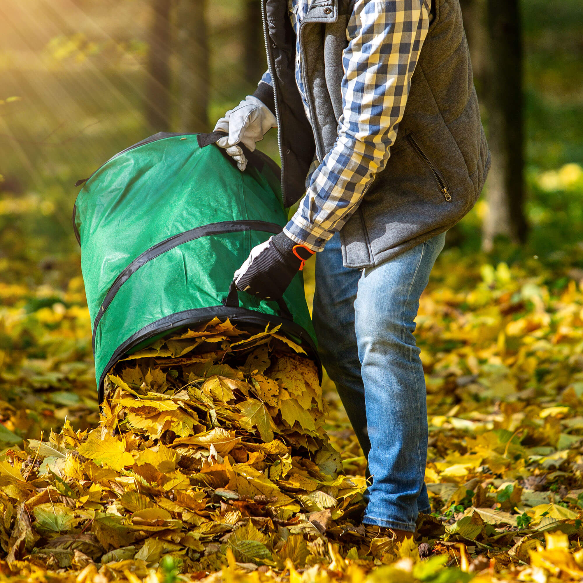 Składany kosz ogrodowy Vermenton 90L zielony