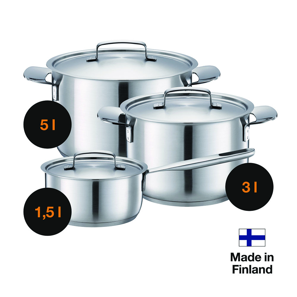 Fiskars 1064751 All Steel Garnek 3 l z pokrywką