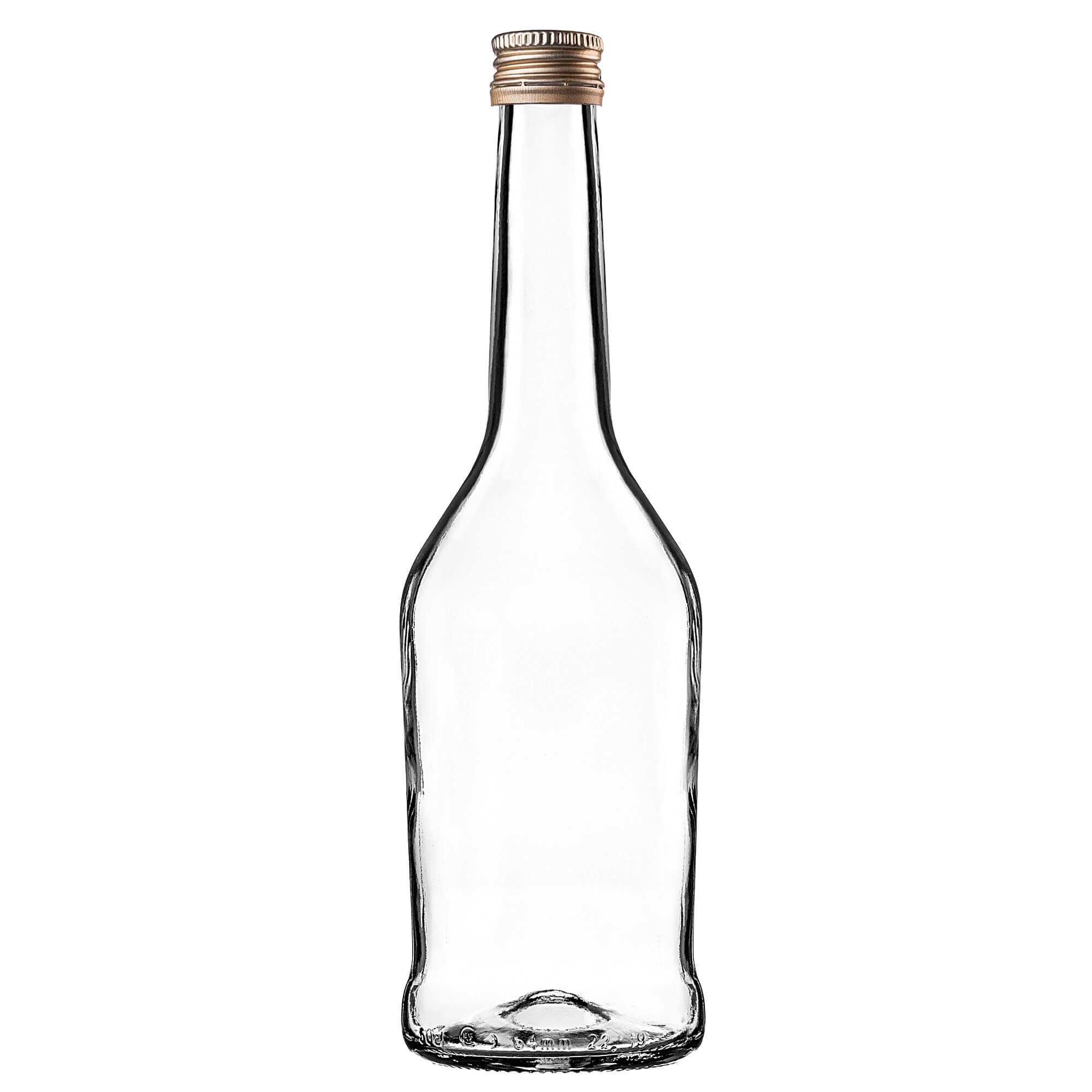 Szklana butelka na nalewkę Loiret 500ml ze złotą zakrętką 5 szt.