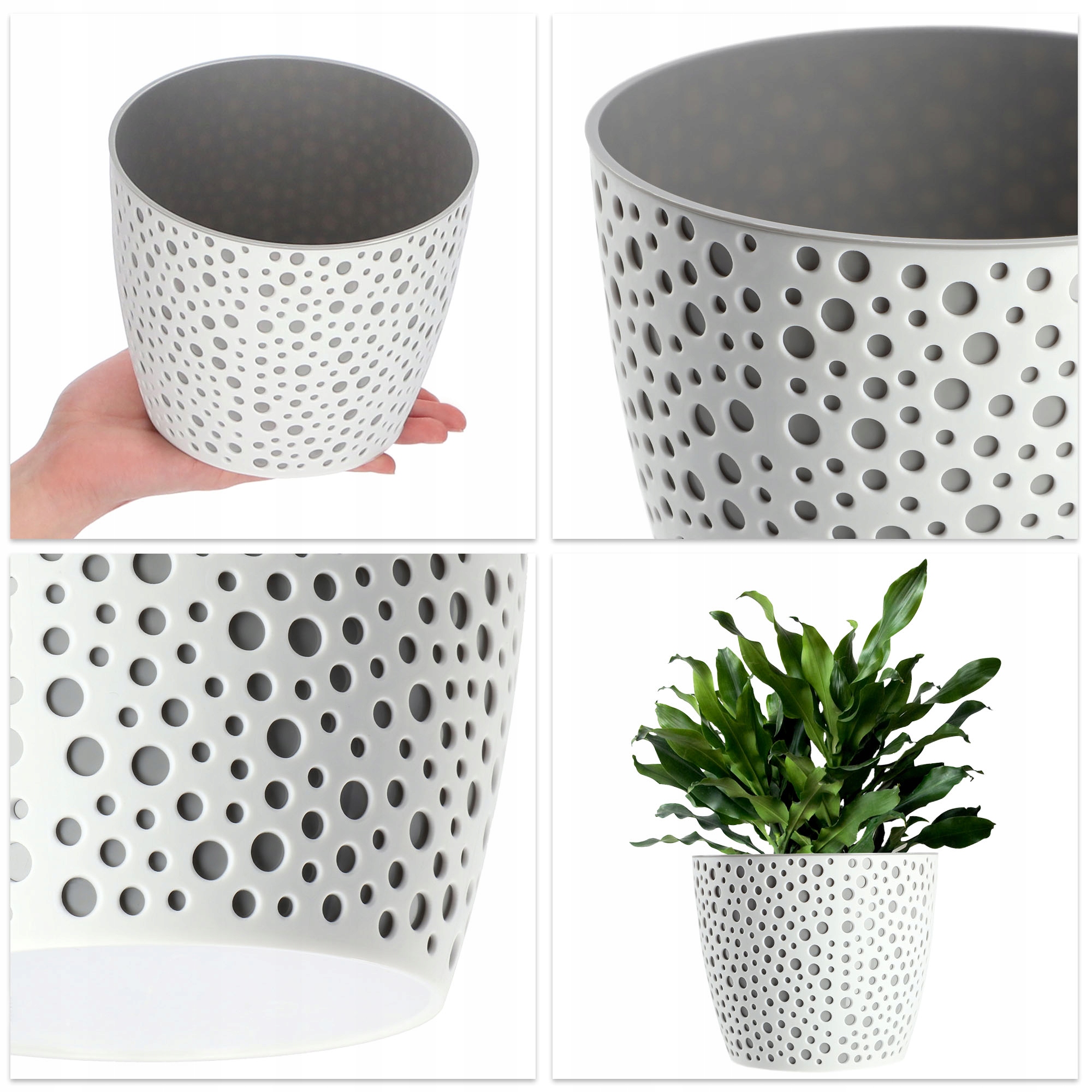 Doniczka na kwiaty Casini 15 cm, szara