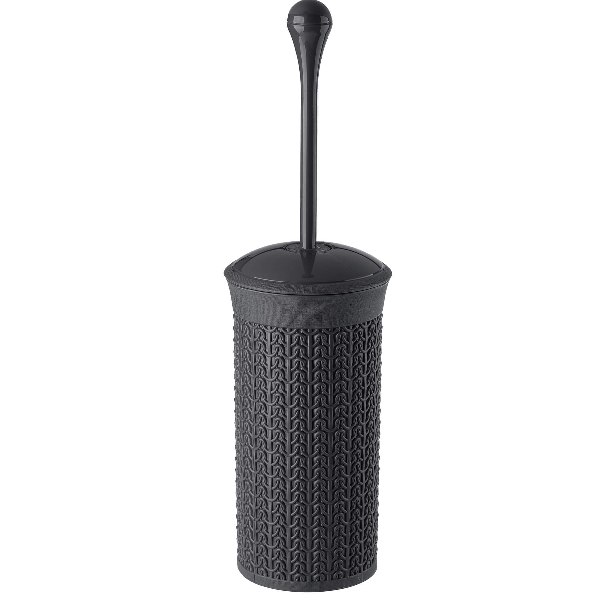 Szczotka do WC z pojemnikiem Linxe, 40 cm, grafit