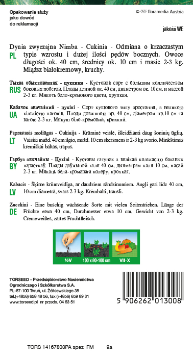 Dynia zwyczajna - Cukinia Nimba 2g