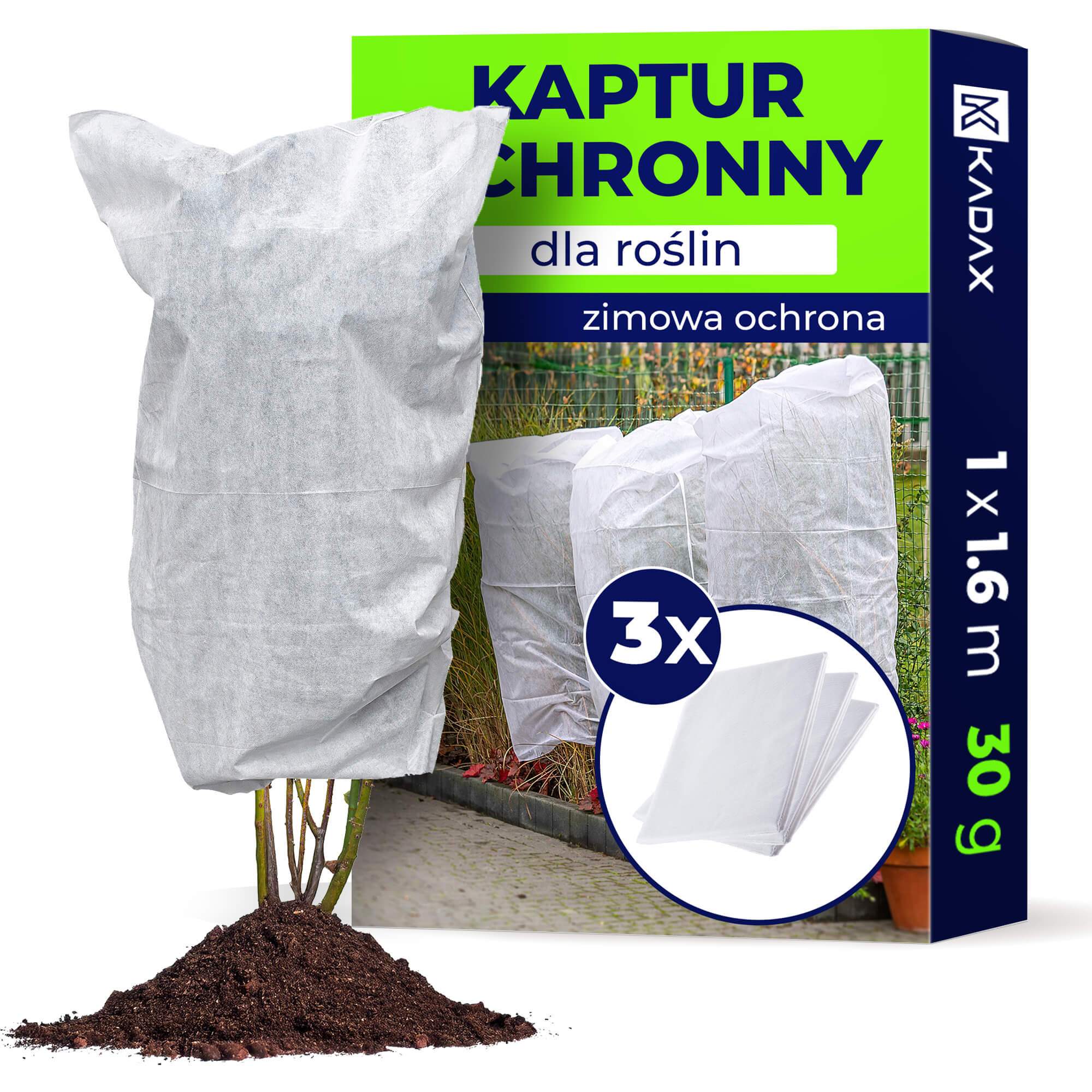 Kaptur ochronny na rośliny Vatan 1 x 1.6 m 30 g/m² biały 3 szt.