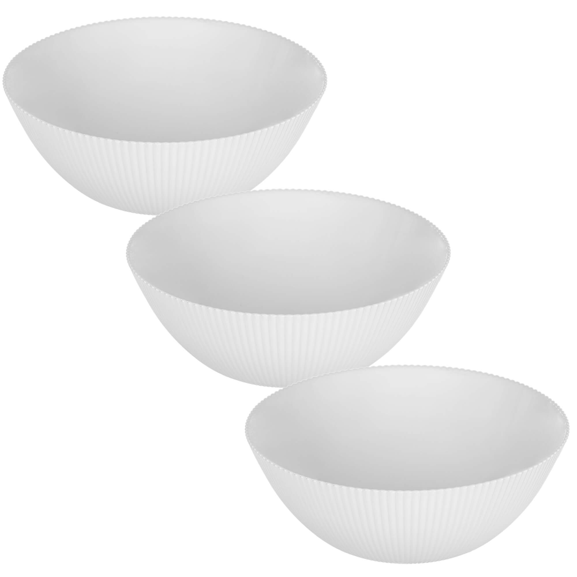 Salaterka szklana Regno 20.3 cm biała 3 szt.