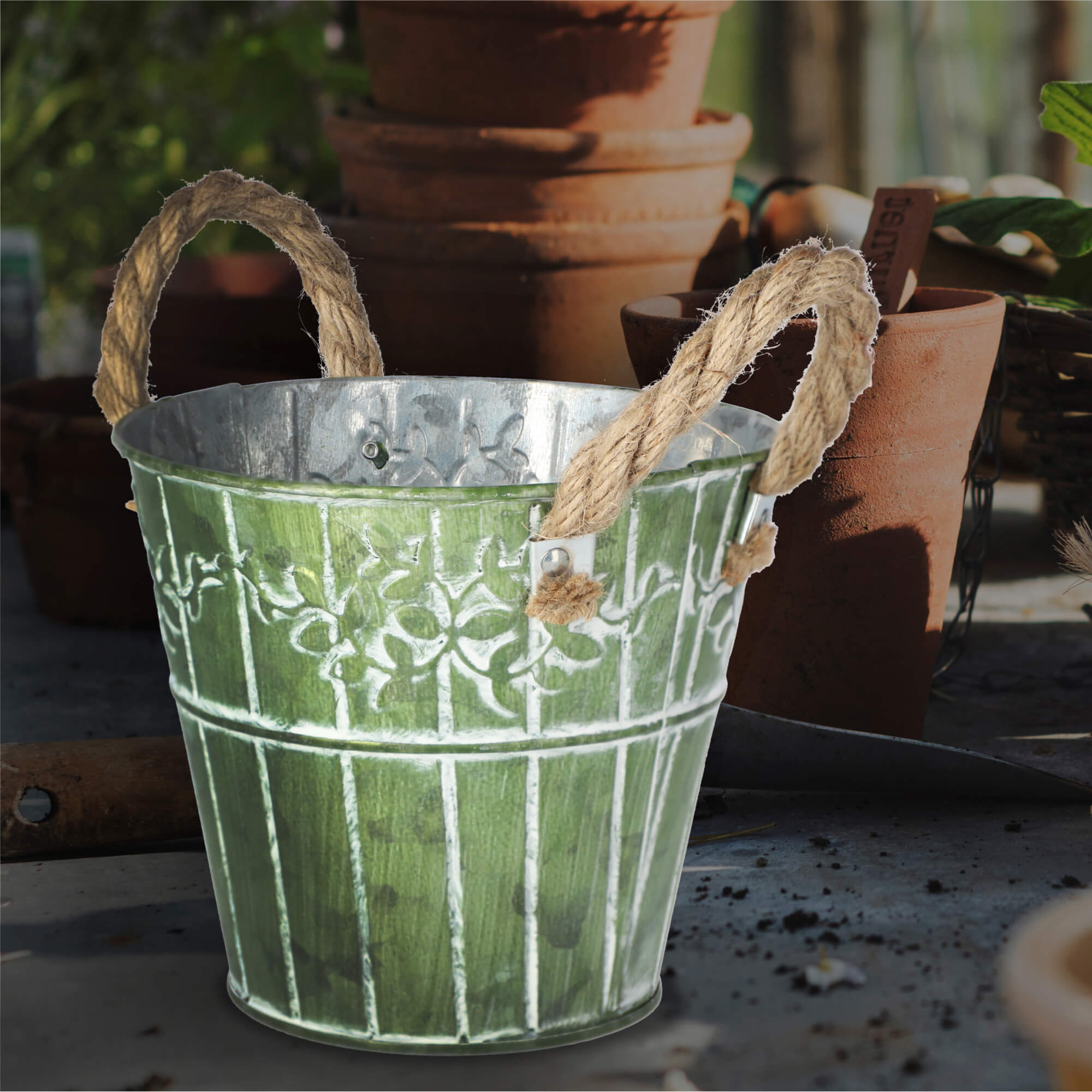 Osłonka na kwiaty okrągła 13 x 12 cm, zielona