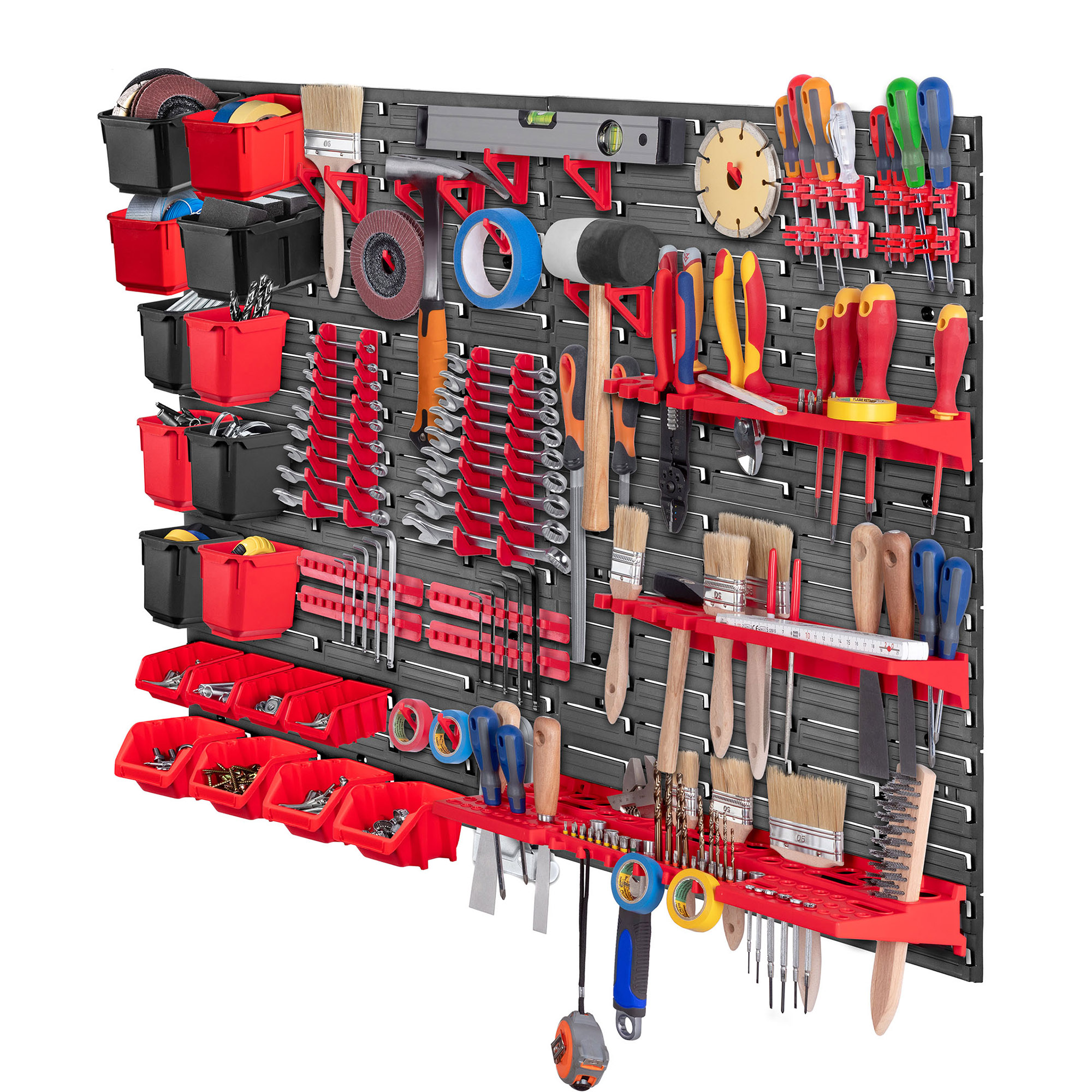 Tablica warsztatowa Lokke 61 elementów 116 x 78 cm, czerwona