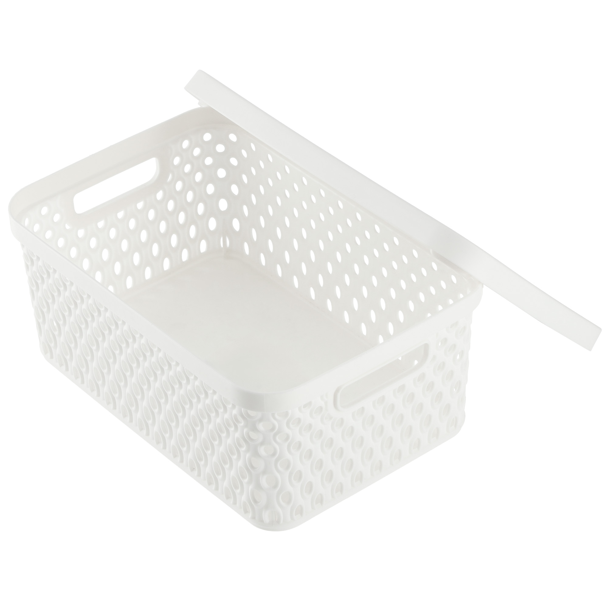 Koszyk z pokrywą do przechowywania Pau 4,5L biały