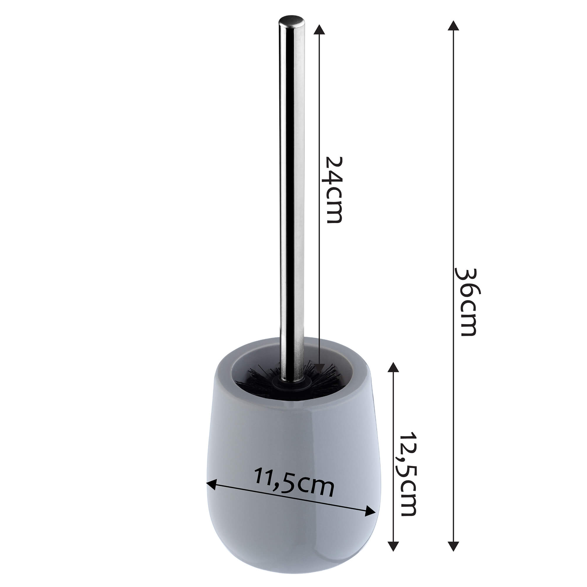 Szczotka do WC Cervia 36 cm, szara