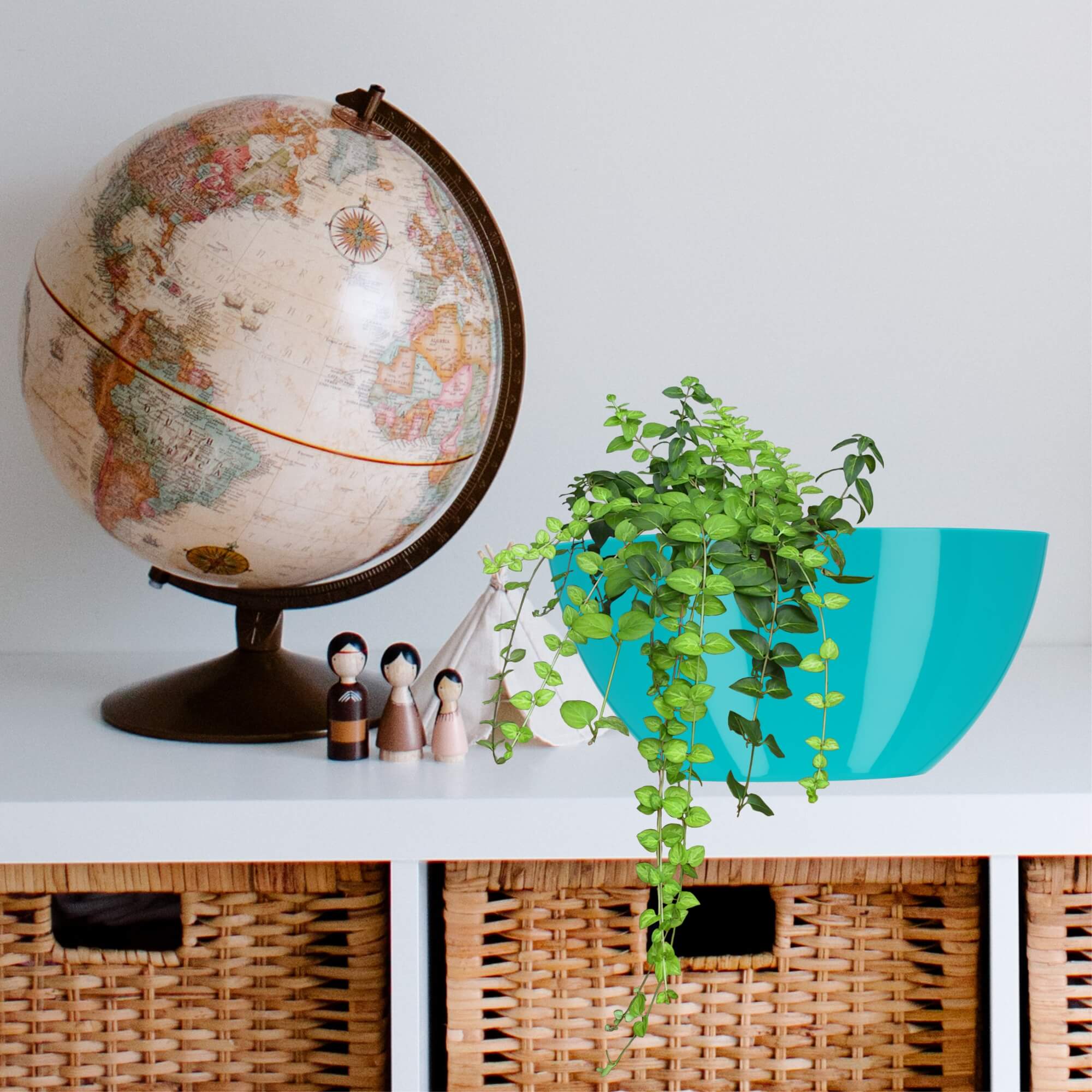 Doniczka na kwiaty Ptuj owalna 30 cm, turkusowa