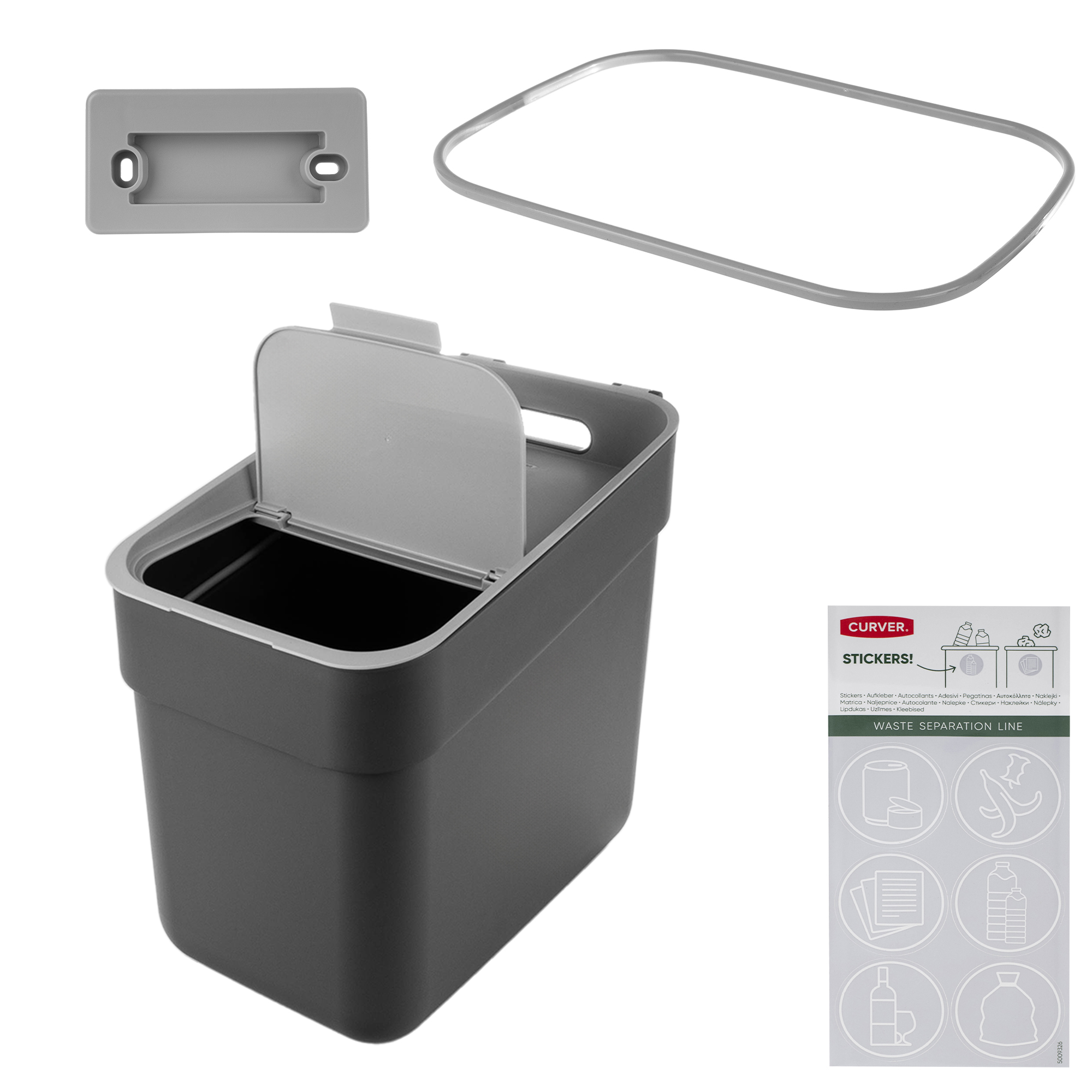 Kosz do segregacji śmieci Curver Ready to Collect 20L szary