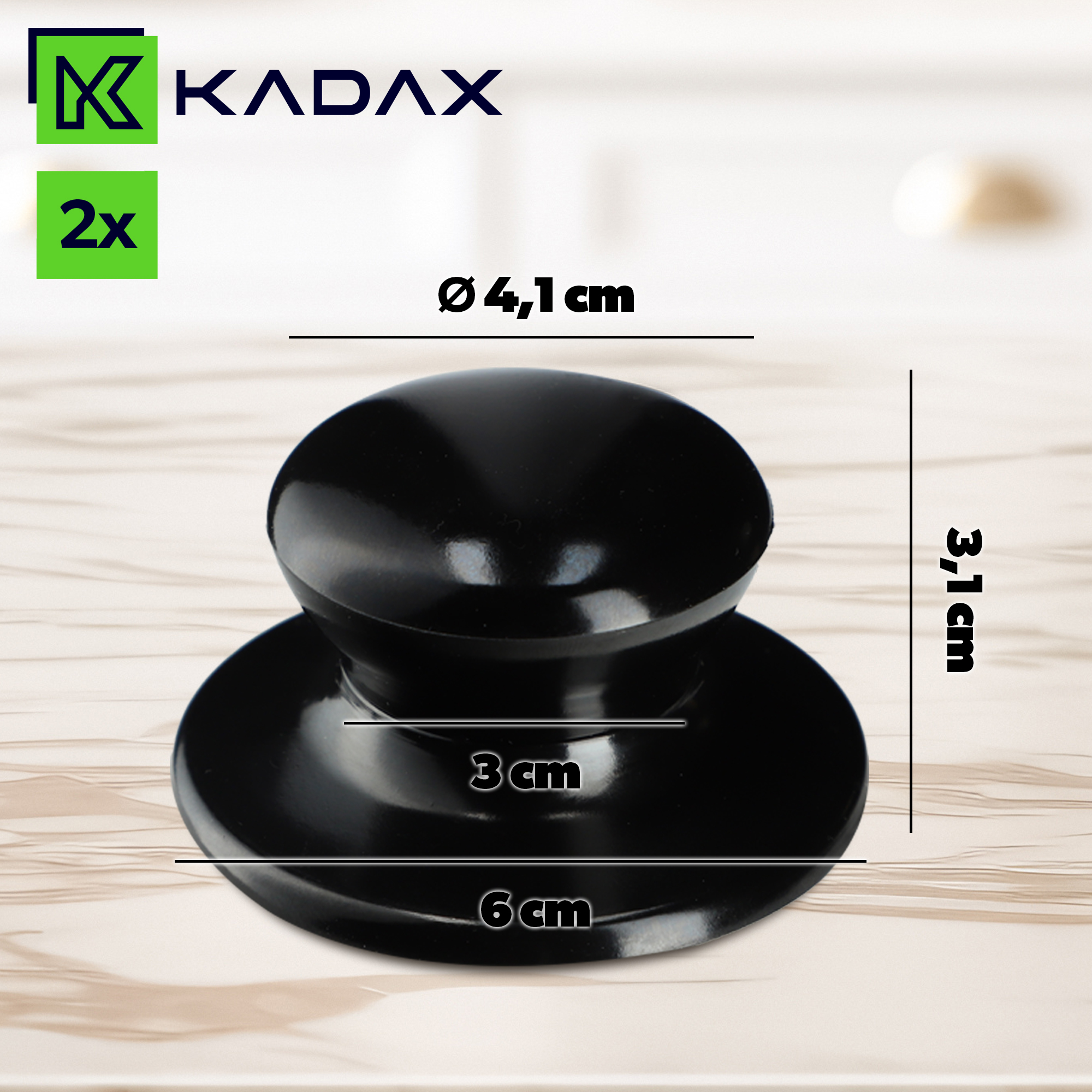 Uchwyt do pokrywy żaroodpornej Caserta, czarny 2 szt.