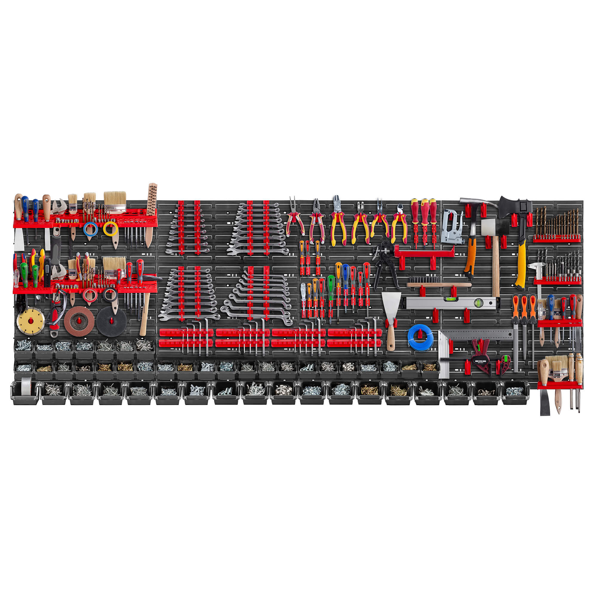 Tablica warsztatowa Lokke 132 elementy 232 x 78 cm, czarna