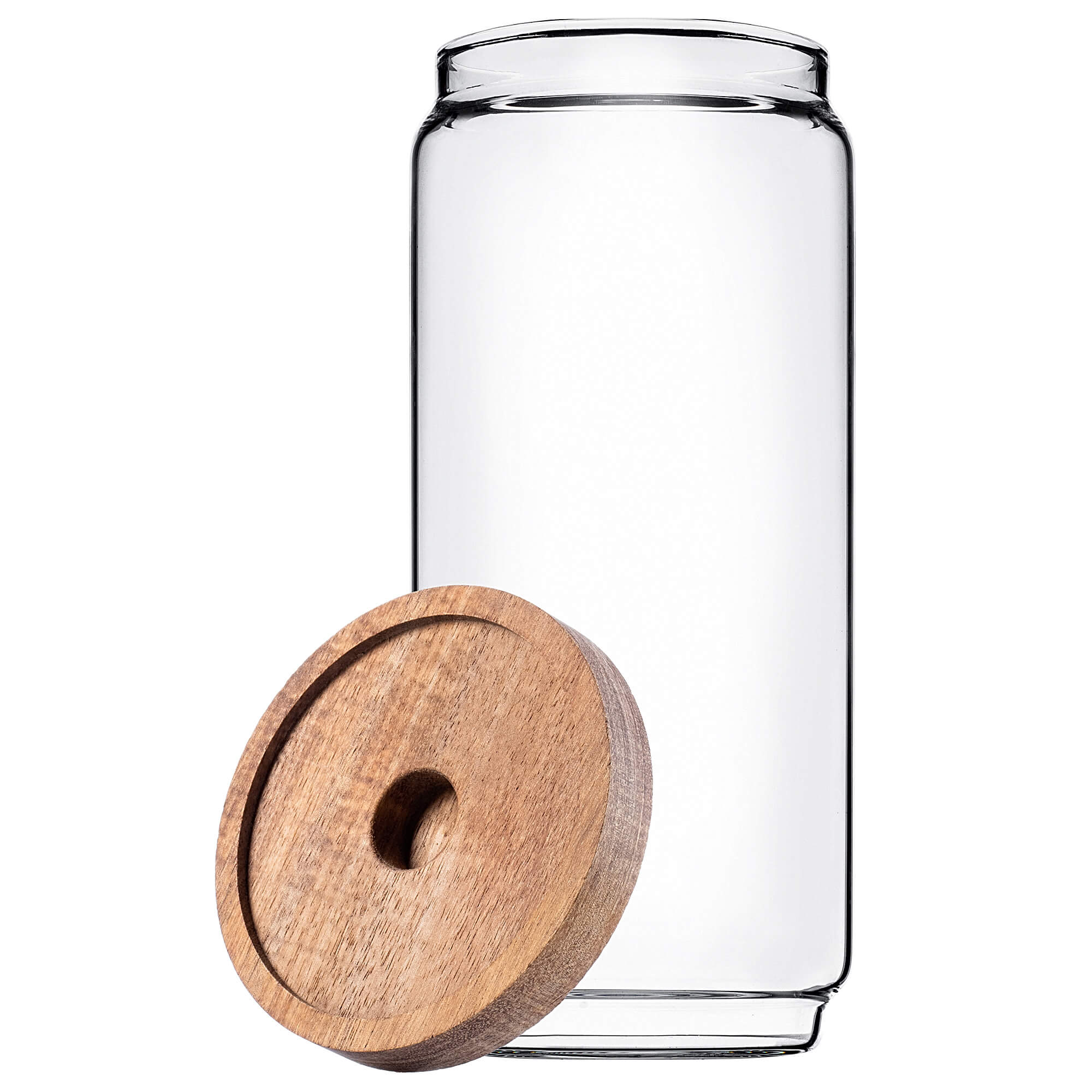 Pojemnik szklany na żywność Rucce z drewnianą pokrywką 950ml