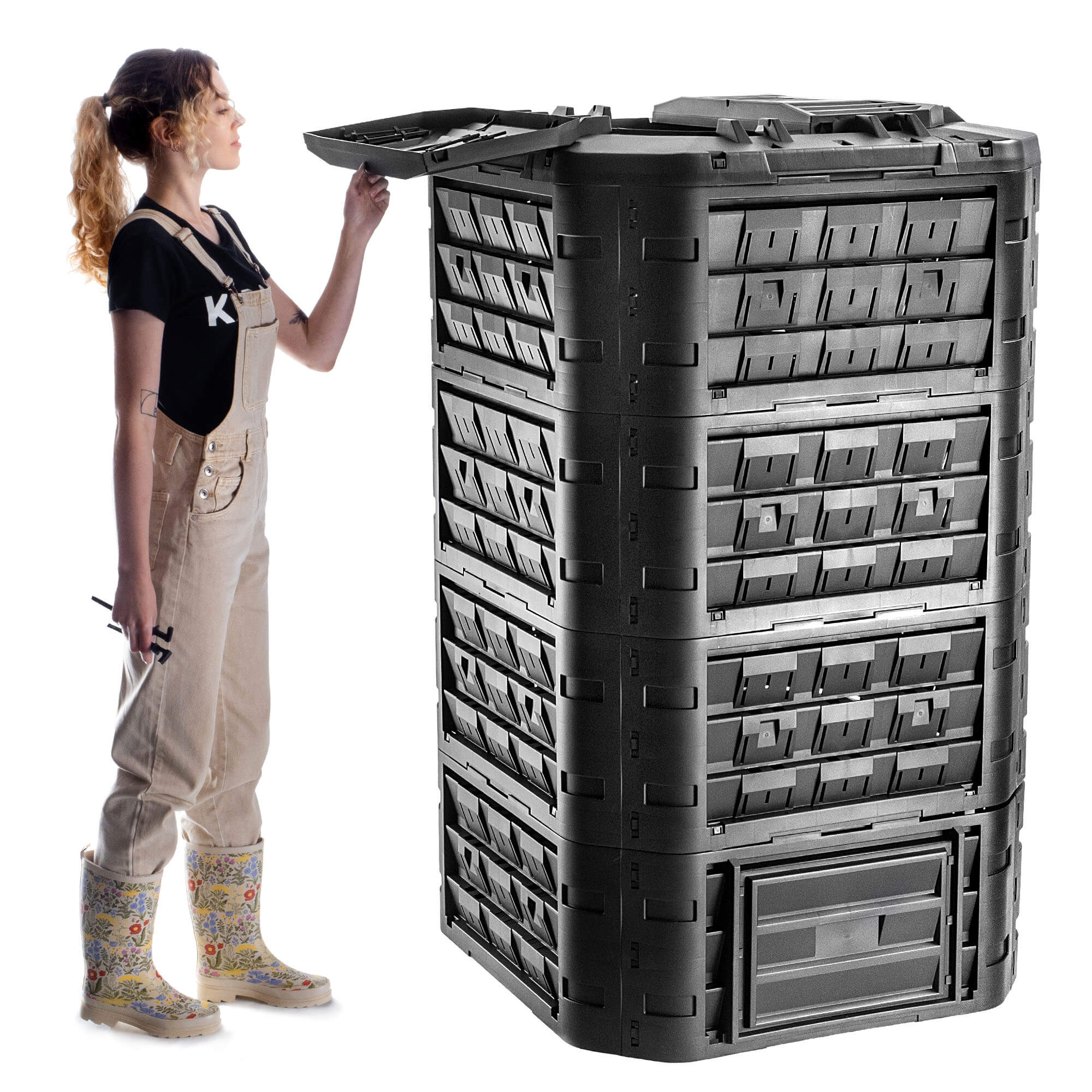 Kompostownik ogrodowy Fixem 1250L czarny