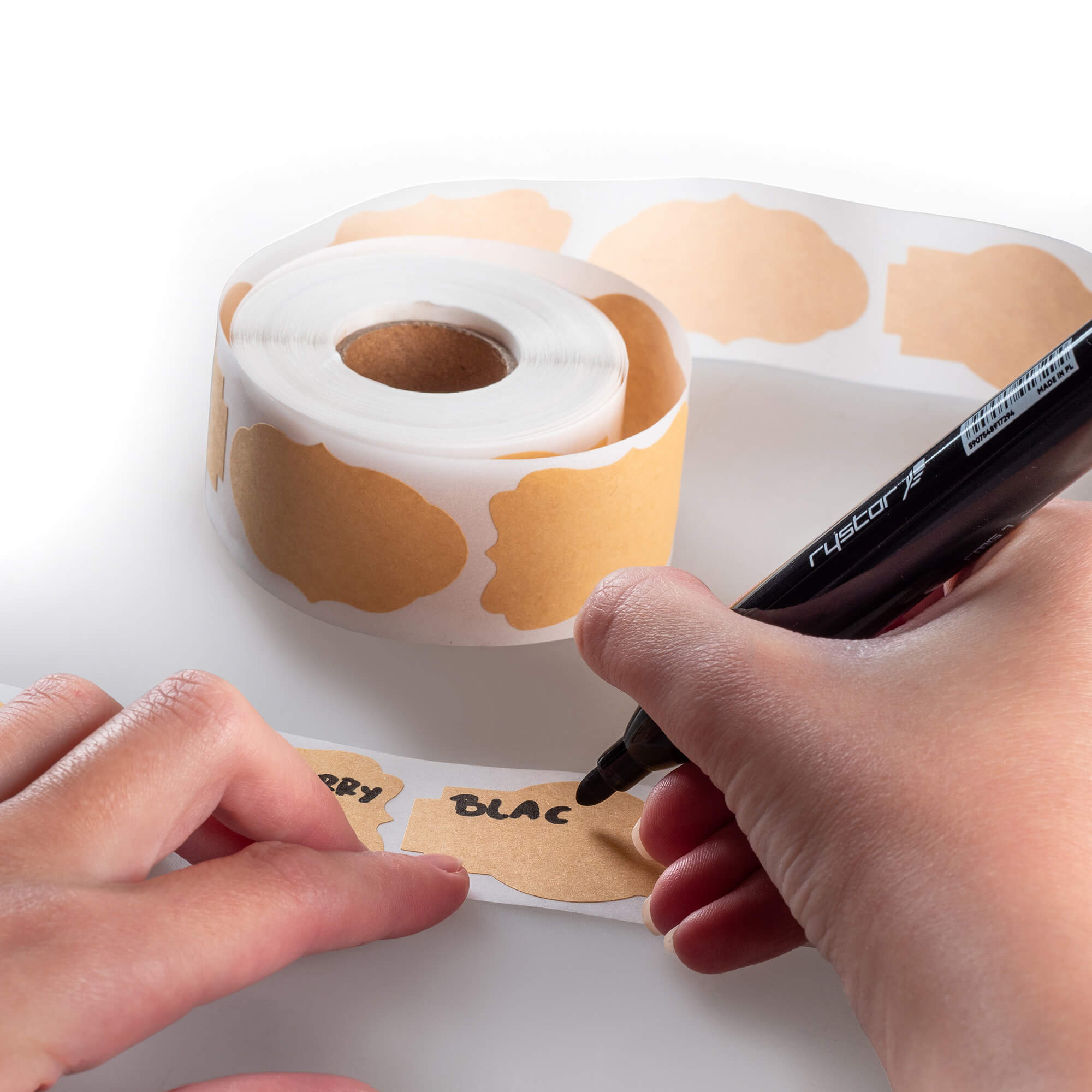 Etykiety samoprzylepne Sefro 5 x 3 cm brązowe 250 szt.