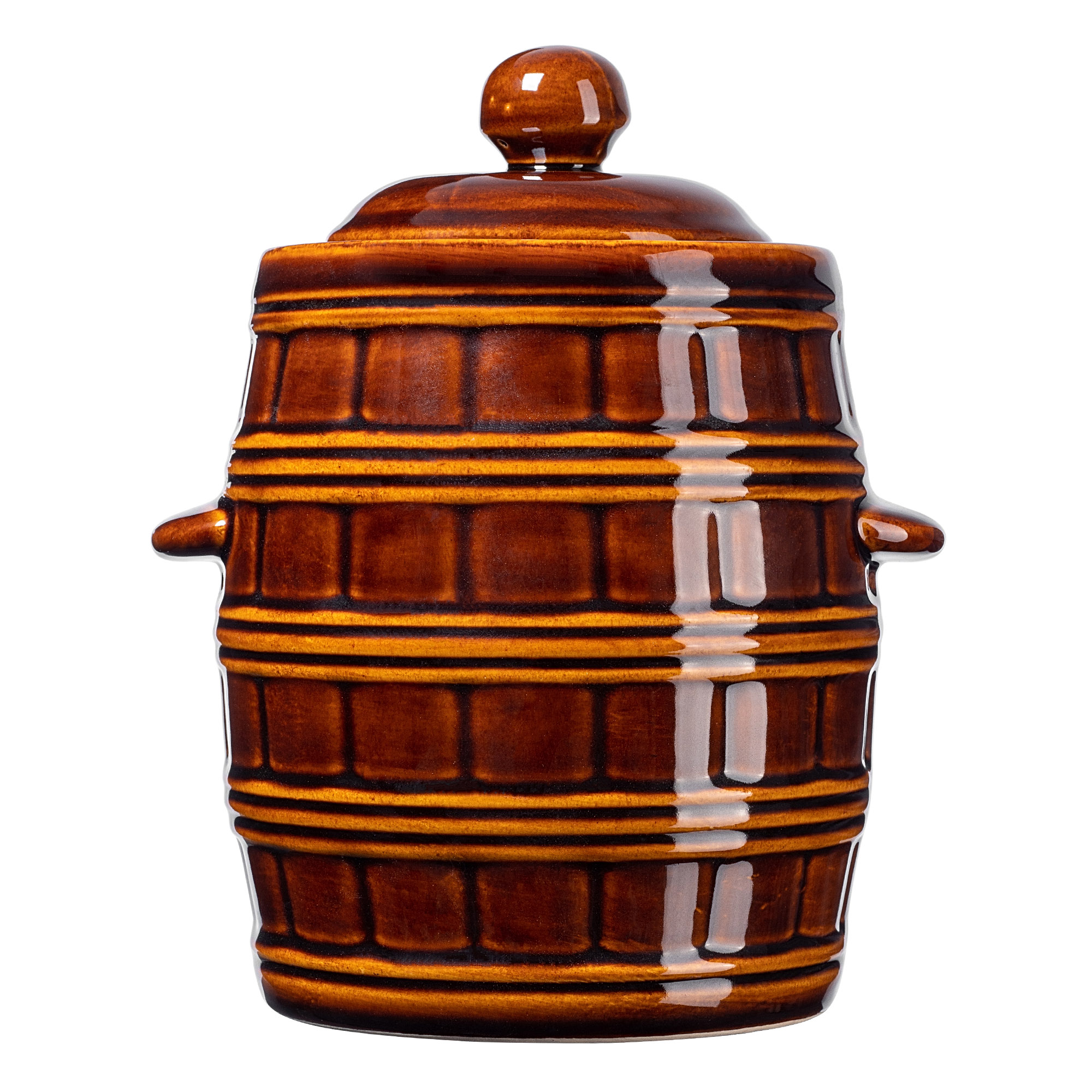 Beczka kamionkowa Helios 3.2L, z kołnierzem i pokrywką