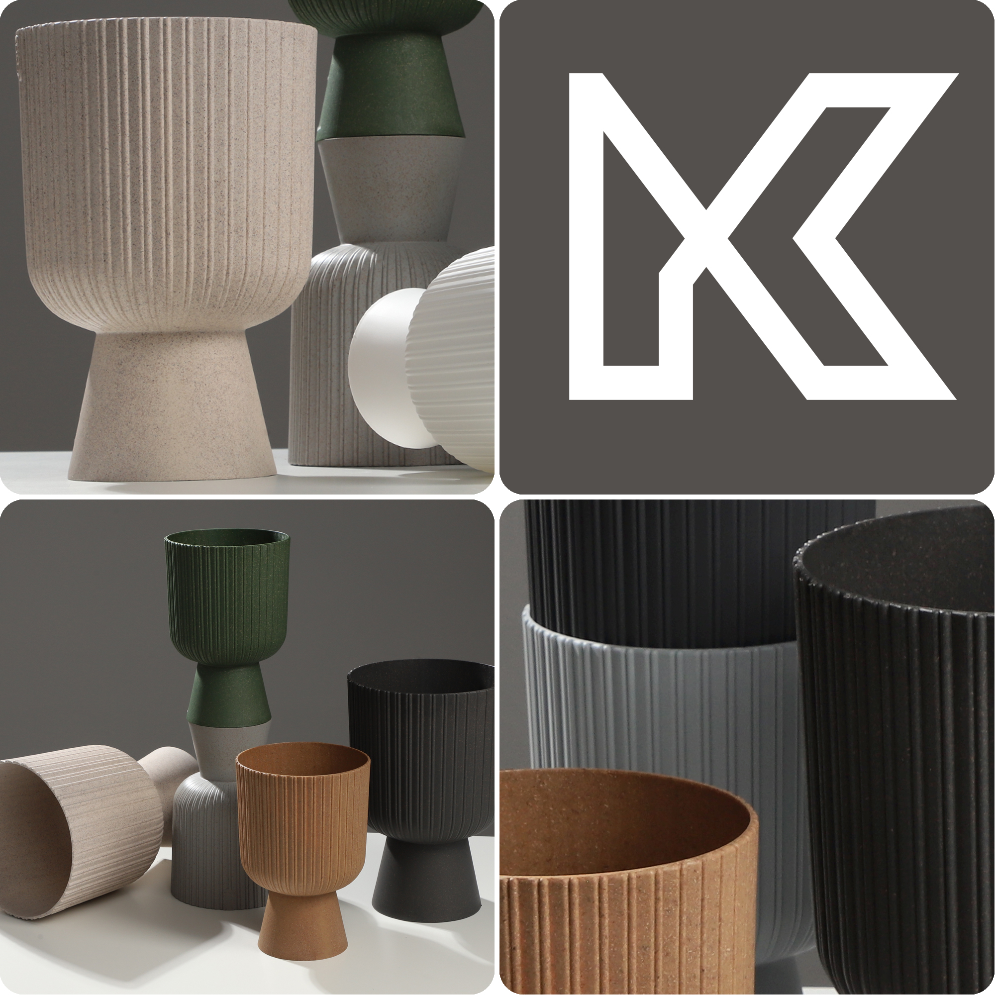 Doniczka na nóżce Golem Eco 18 cm, naturalne drewno