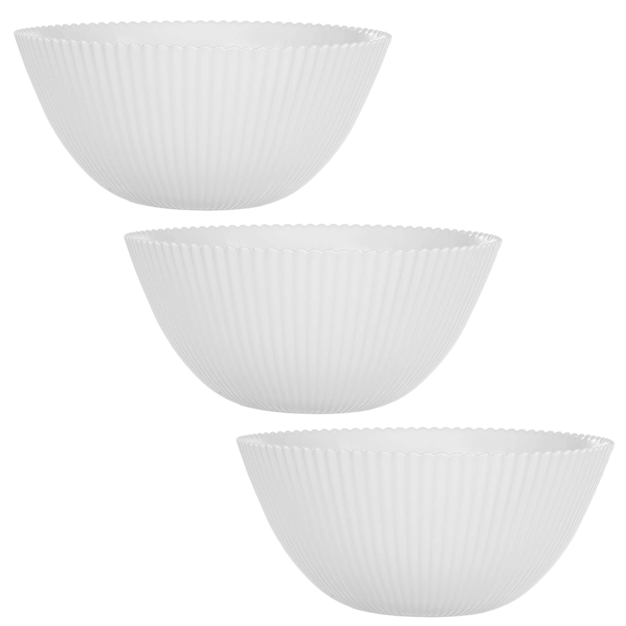 Salaterka szklana Regno 15.2 cm biała 3 szt.