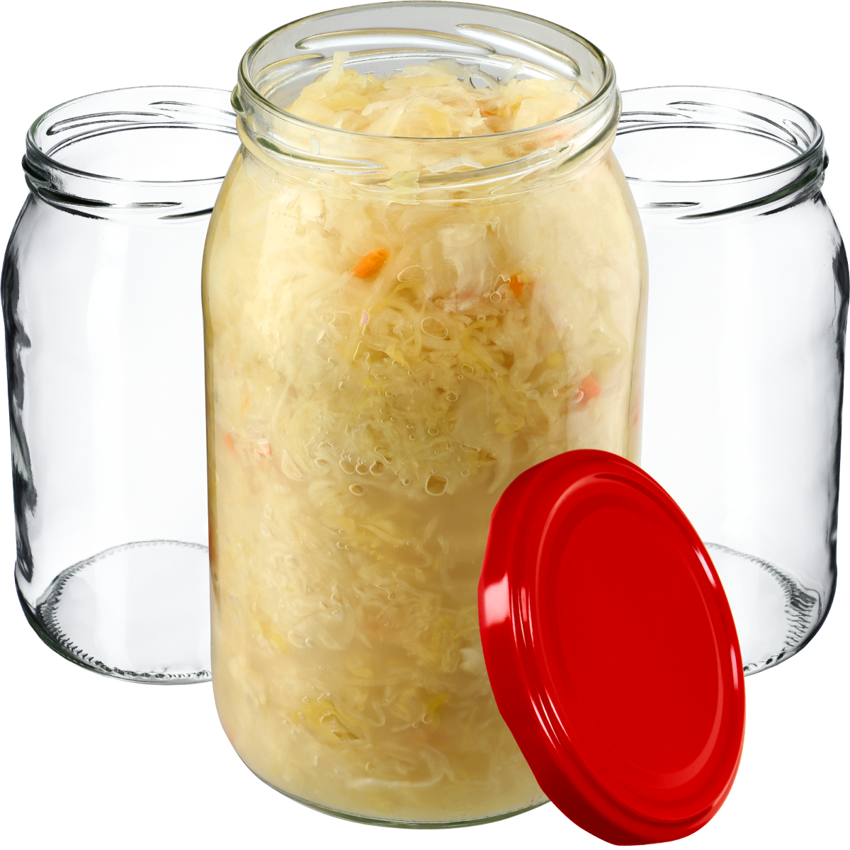 Słoiki na przetwory Simo 900ml 24szt 82mm + wieczka czerwone