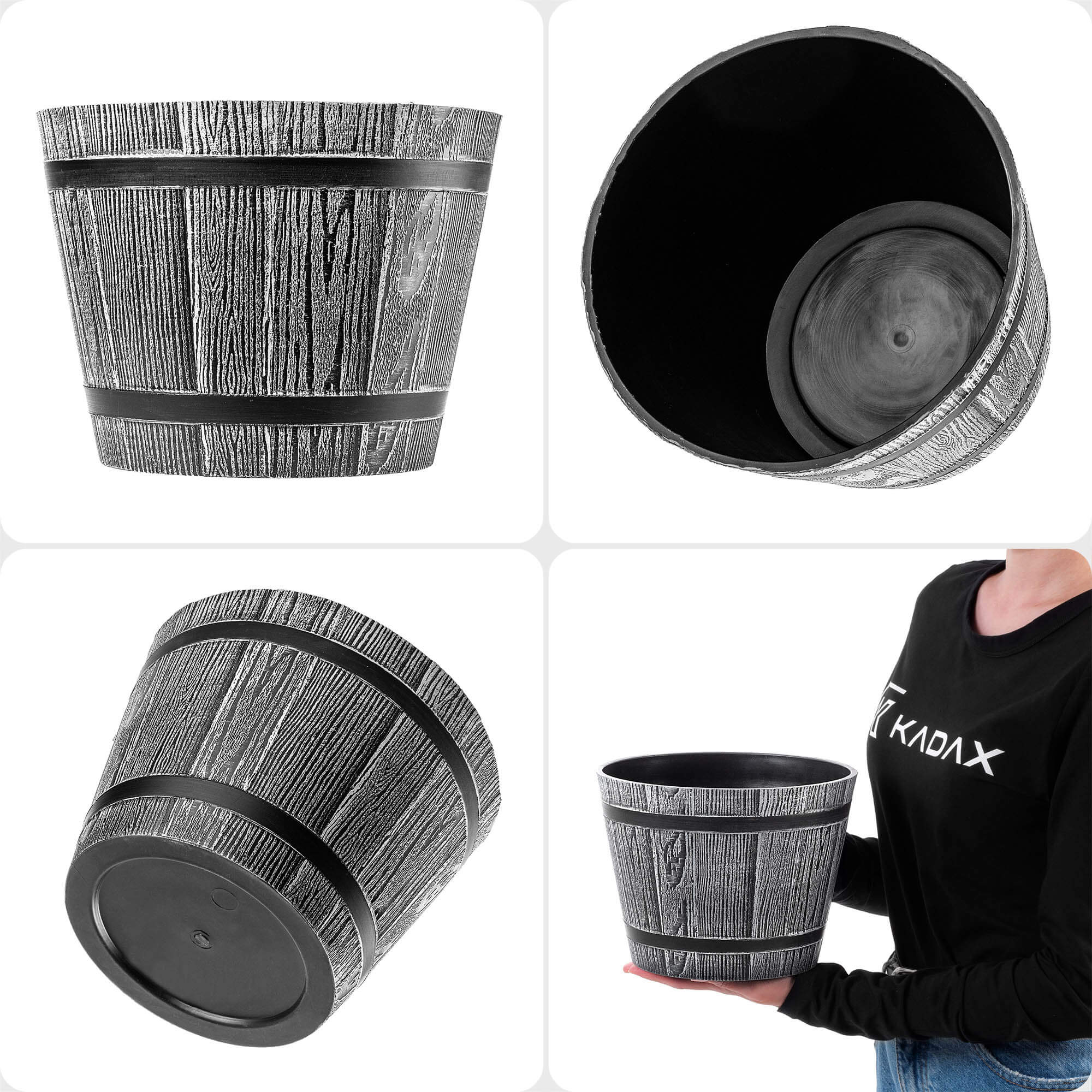 Donica na kwiaty Sori 23 cm, jasny szary