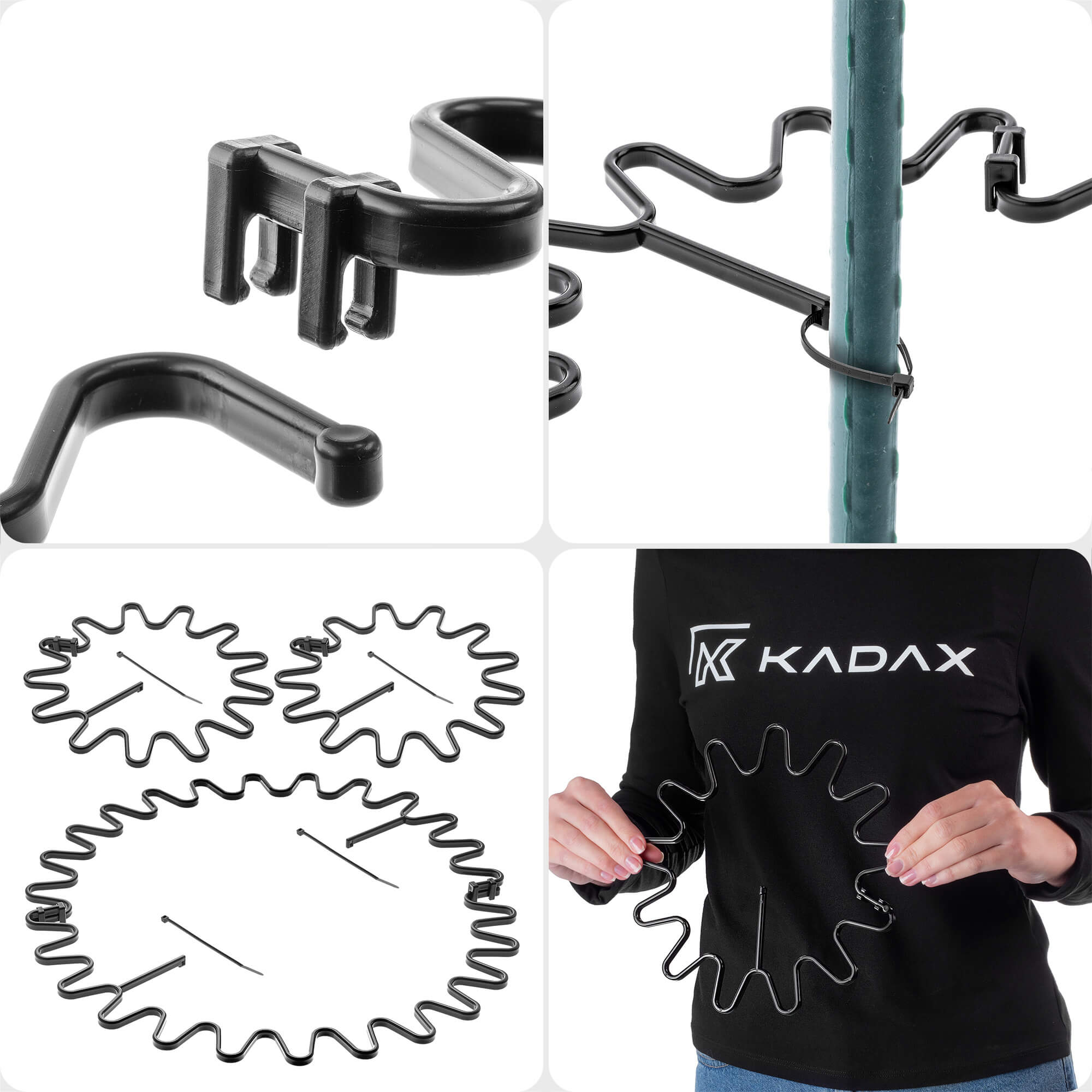 Obejma do roślin Montlaur z opaską zaciskową 21 cm czarna 20 szt.