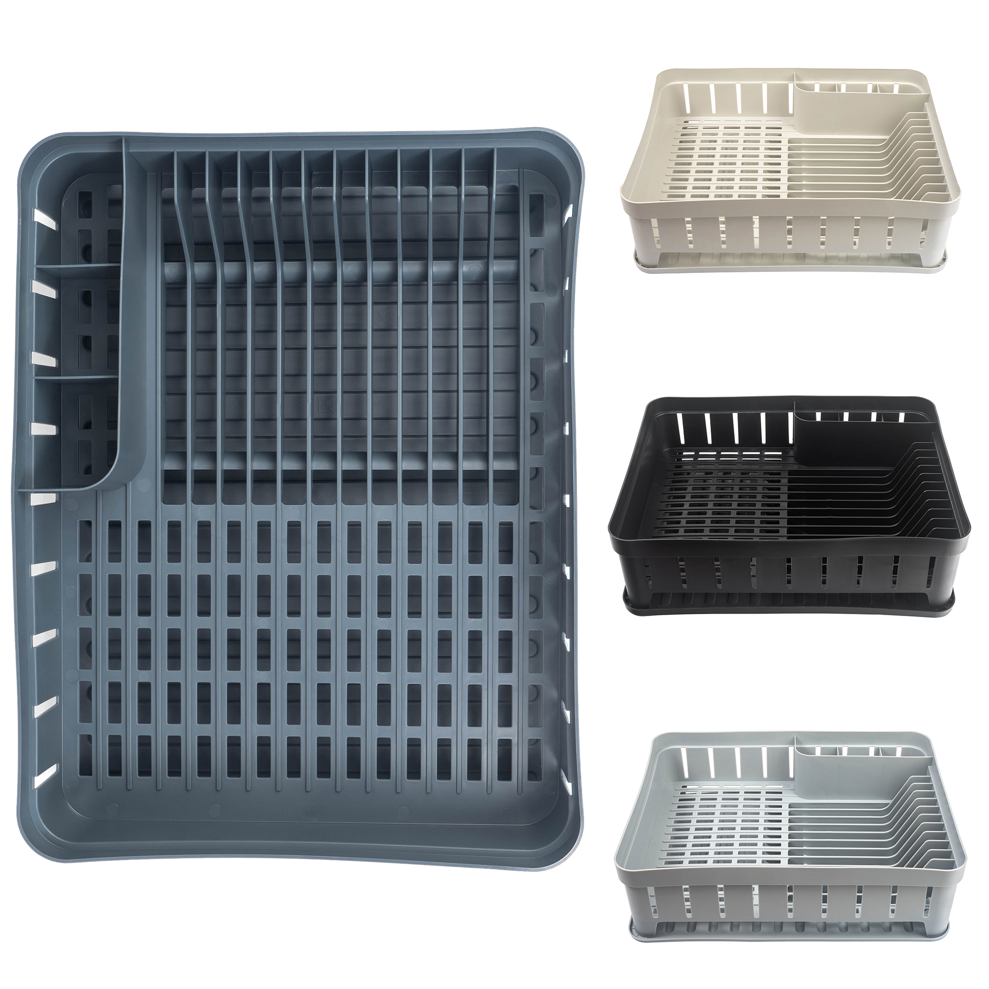 Suszarka do naczyń + mata Teppa ciemny szary